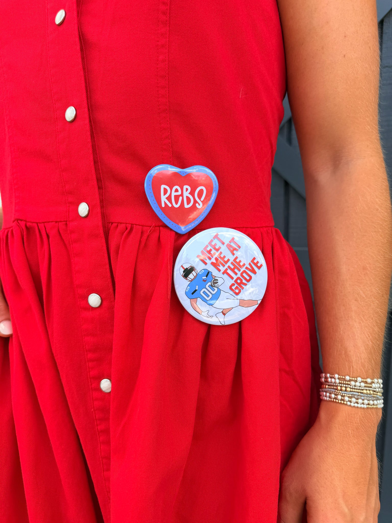 Heart Rebs Game Day Button