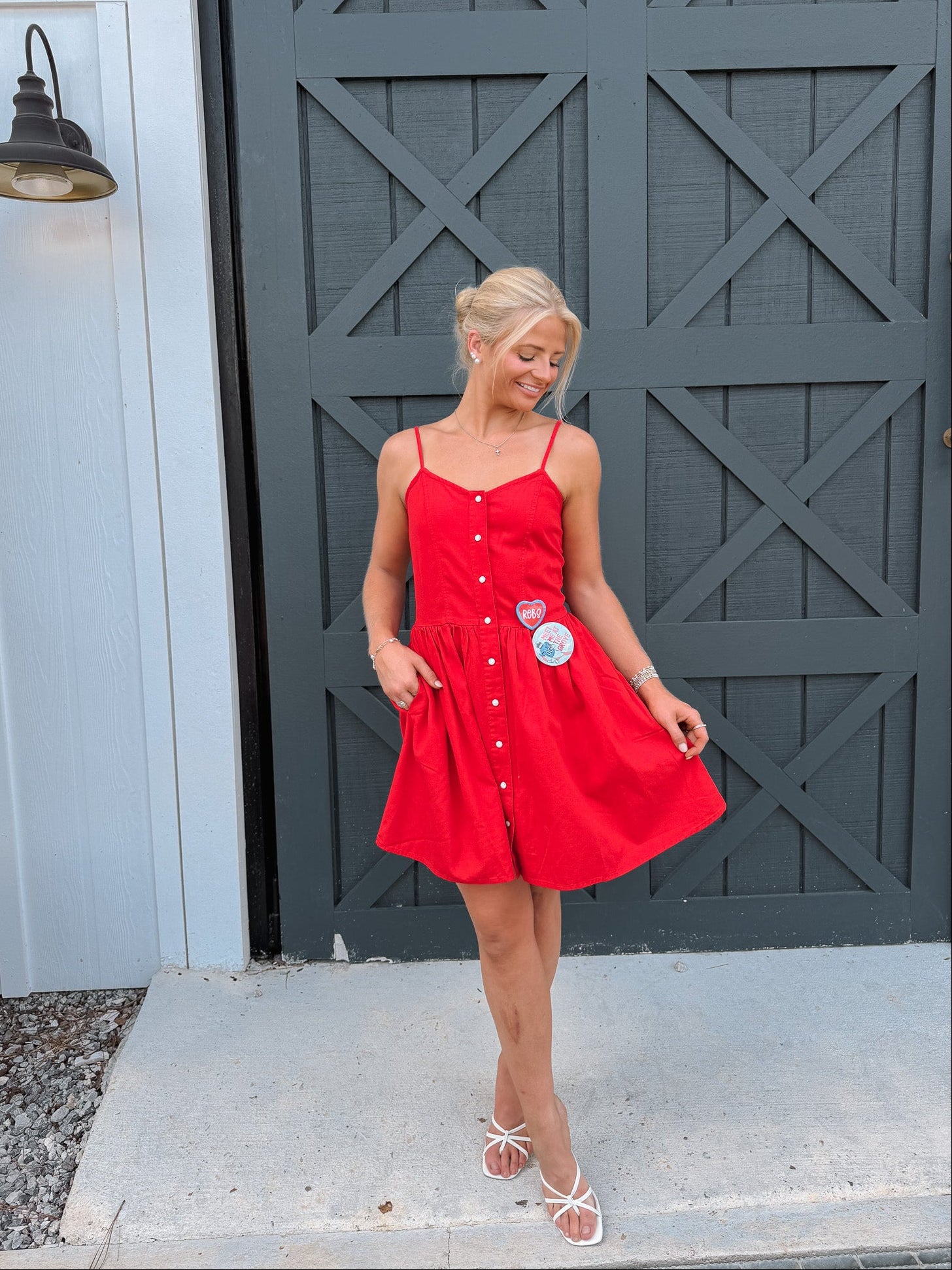 Wrangler Corset Snap Dress in Red
