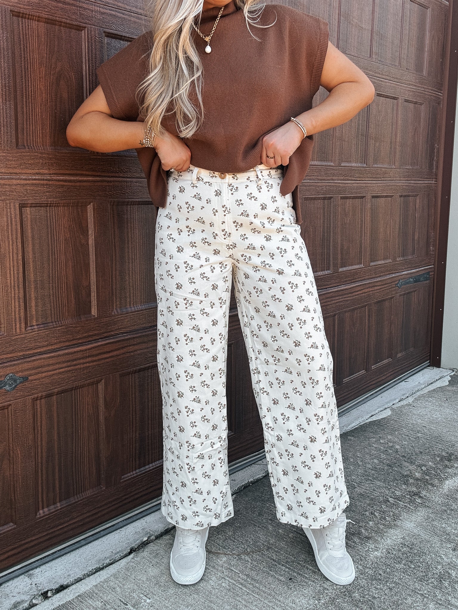 Seriously Cute Cream Floral Pants