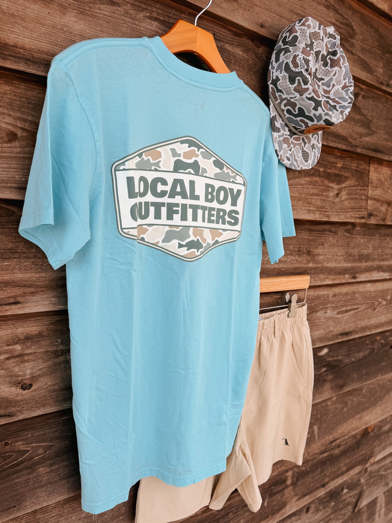 Local Boy Fish Camo Diamond Crest T-Shirt