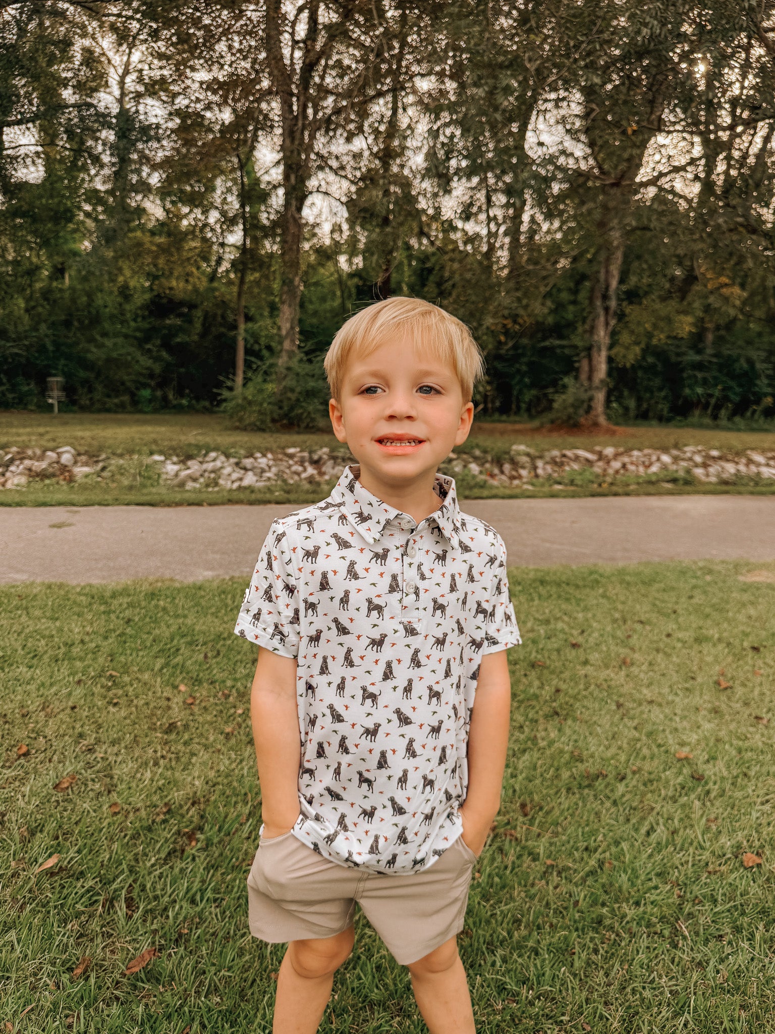 Youth Burlebo Performance Polo - Ducks And Dogs