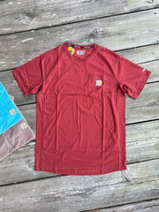 Carhartt Force Relaxed Fit Short-Sleeve Pocket T-Shirt in Dark Spice Red Heather