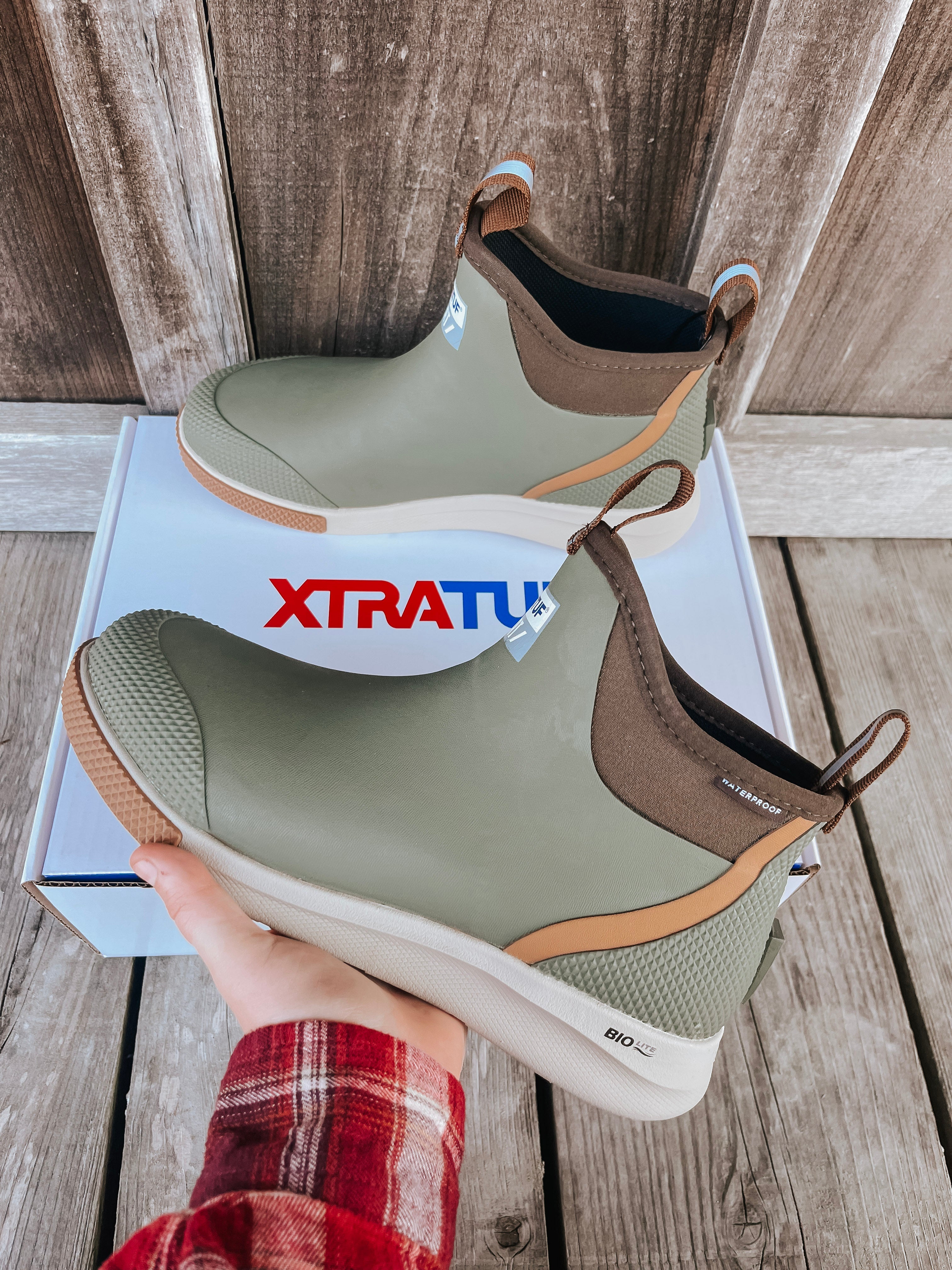 Xtratuf Men’s 6-Inch Ankle Deck Boot – Brown Rubber, New With Defects