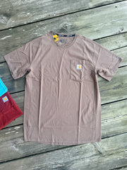 Carhartt Force Relaxed Fit Short-Sleeve Pocket T-Shirt in Sepia