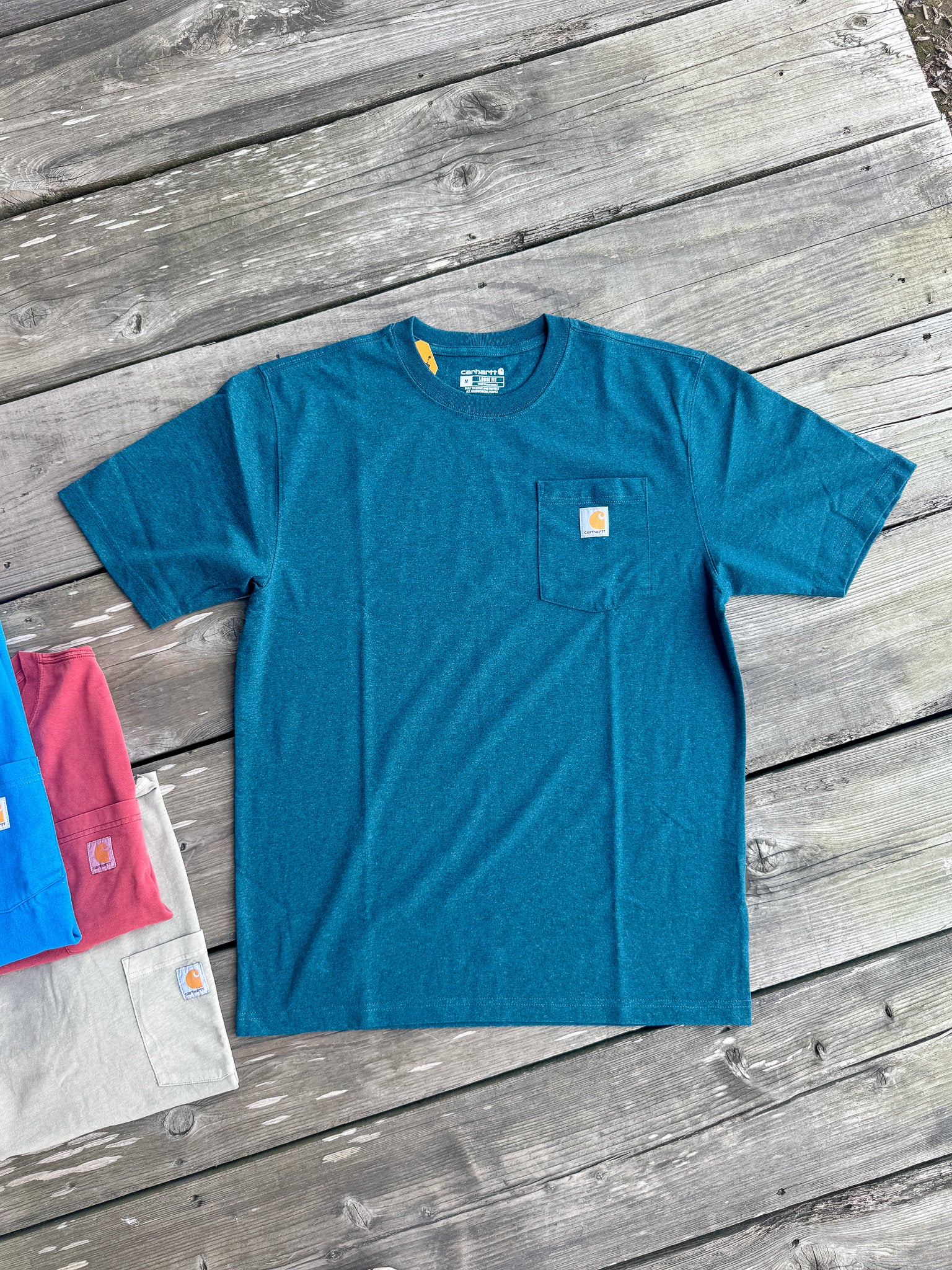 Carhartt Loose Fit Heavyweight Pocket T-Shirt in Greenstone