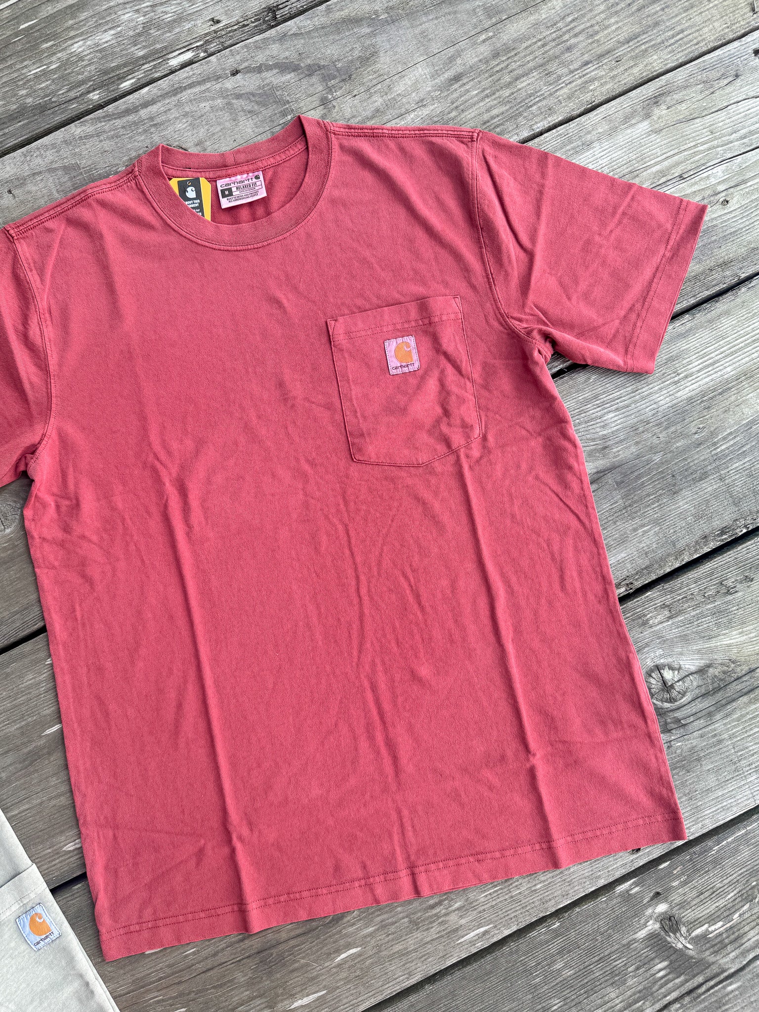 Carhartt Re-Engineered Relaxed Fit Lightweight Garment Dyed T-Shirt in Dark Spiced Red Heather