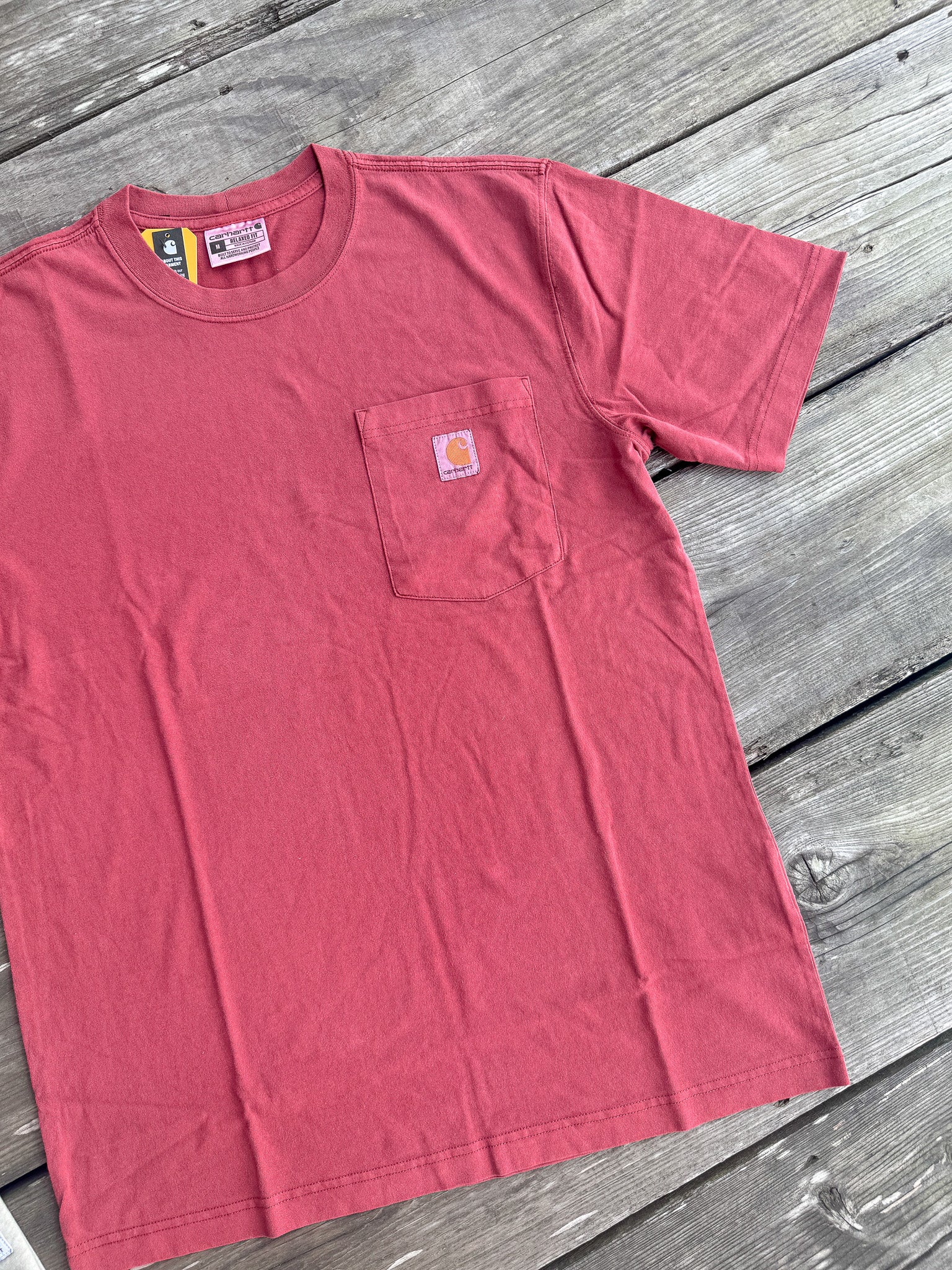 Carhartt Re-Engineered Relaxed Fit Lightweight Garment Dyed T-Shirt in Dark Spiced Red Heather