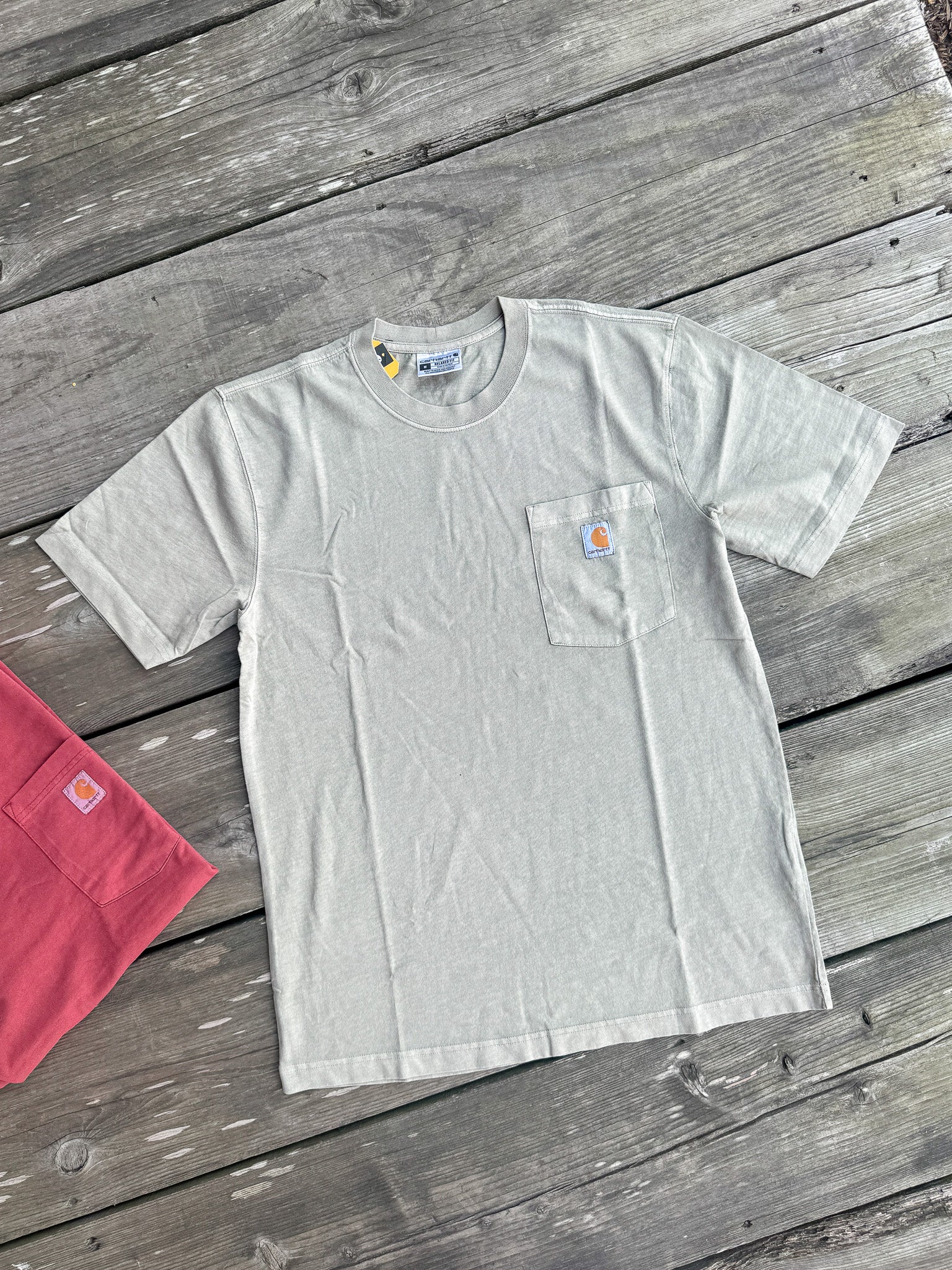 Carhartt Re-Engineered Relaxed Fit Lightweight Garment Dyed T-Shirt in Greige