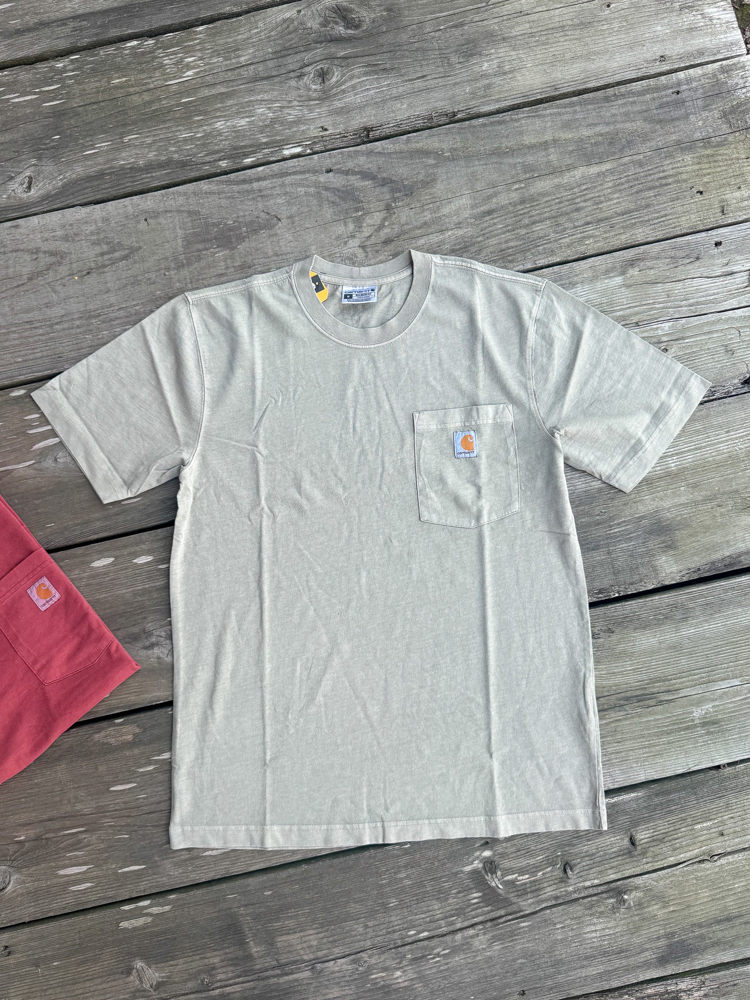 Carhartt Re-Engineered Relaxed Fit Lightweight Garment Dyed T-Shirt in Greige