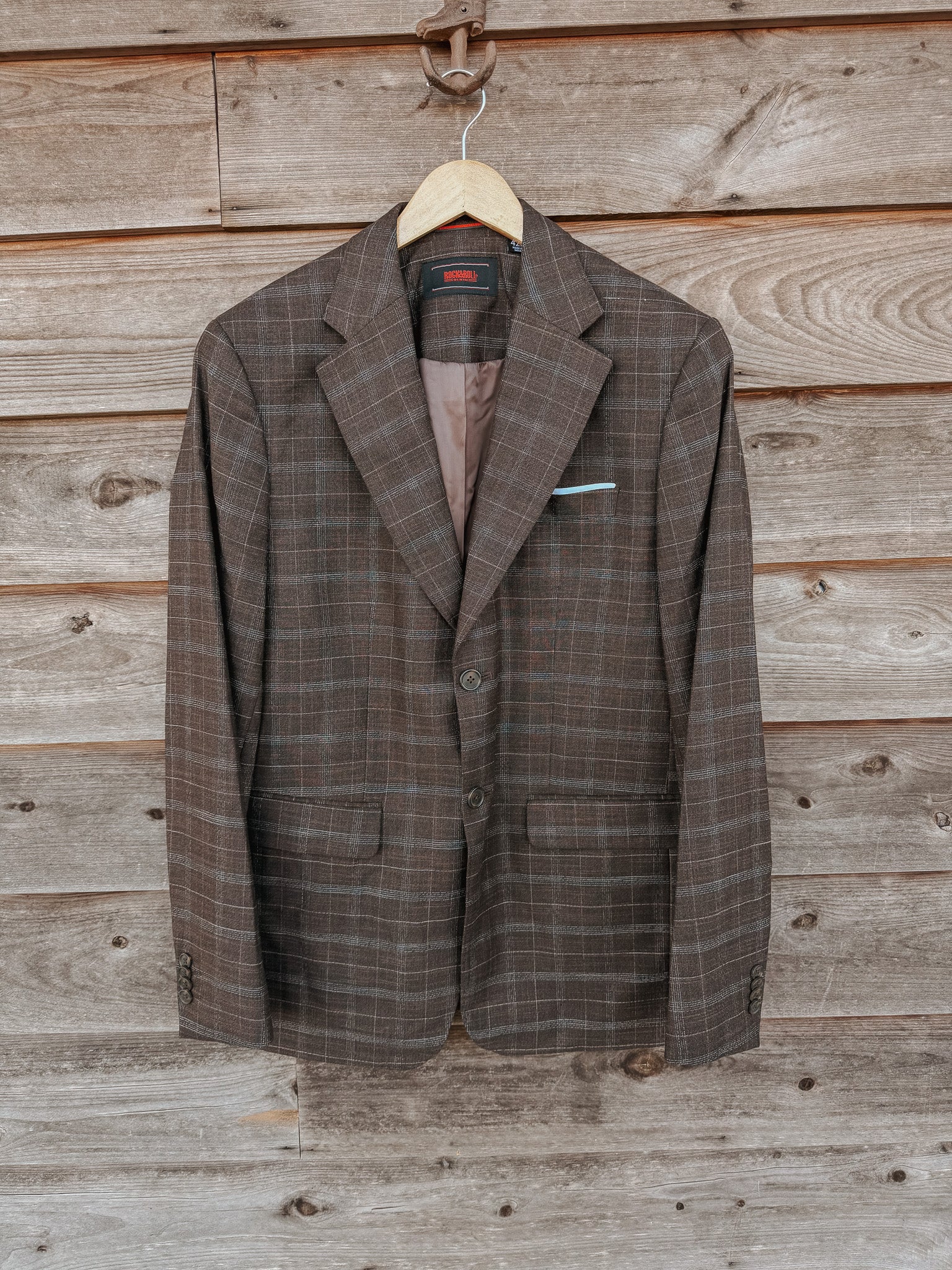 Rock & Roll Brown Plaid Sport Coat