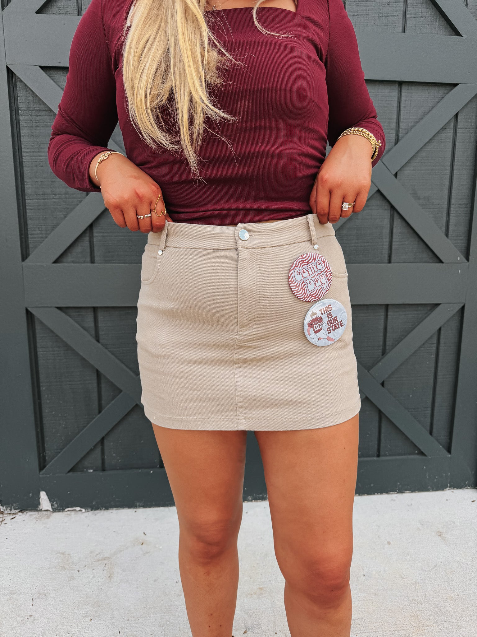 First Round Pick Skirt in Ash Mocha