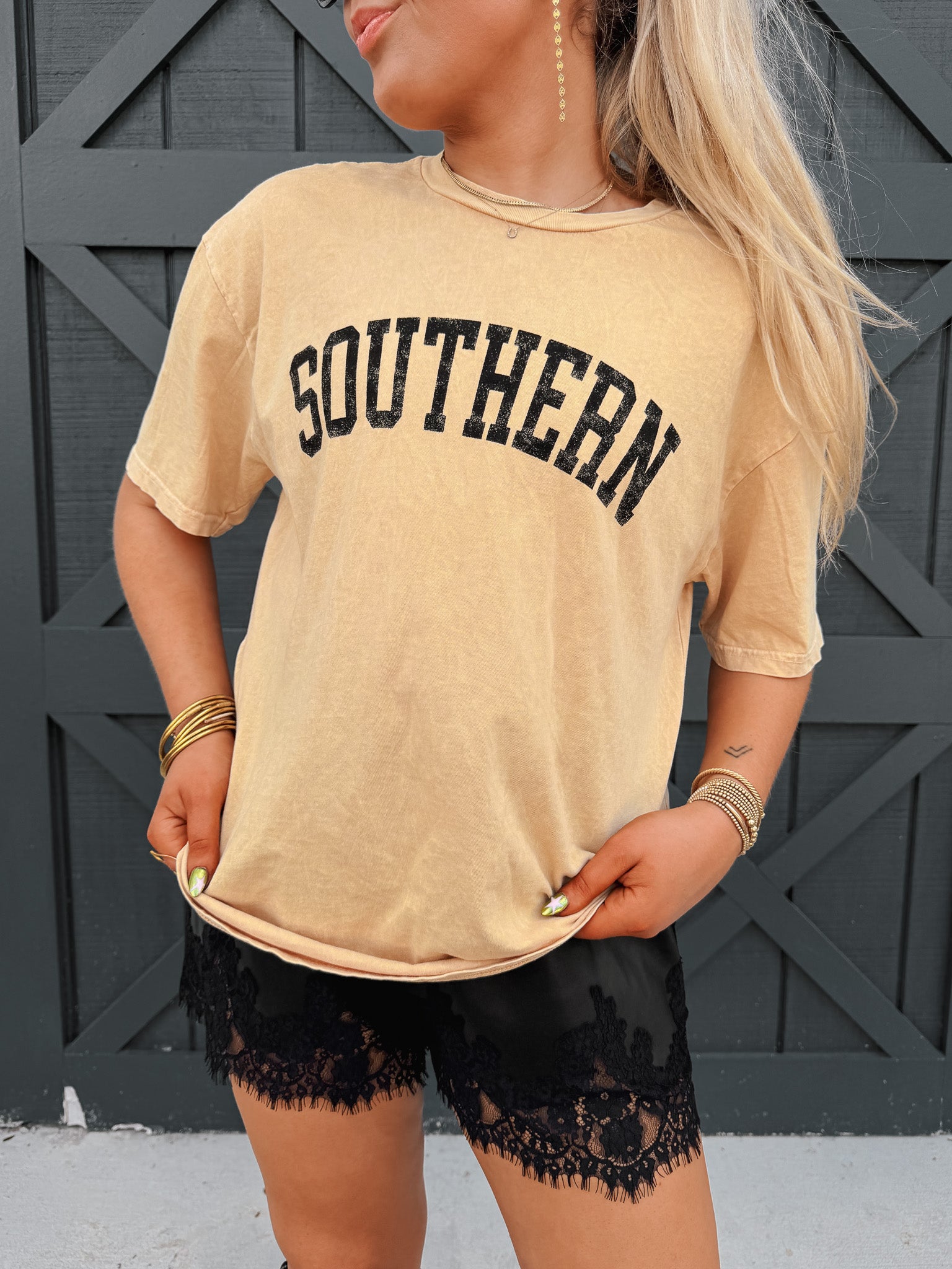 Southern Mineral Wash Tee in Gold