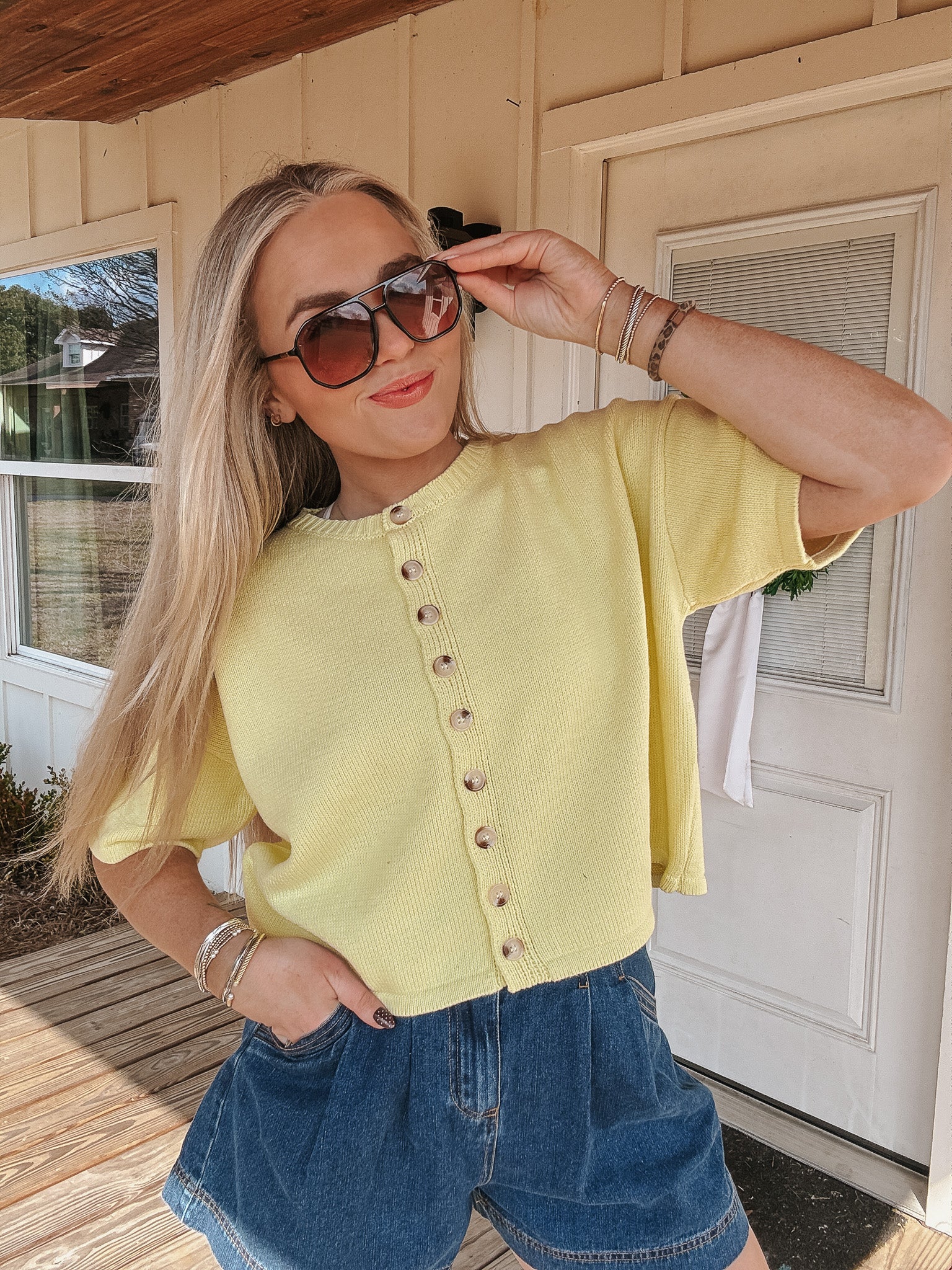 Lemon Drop Knit Top