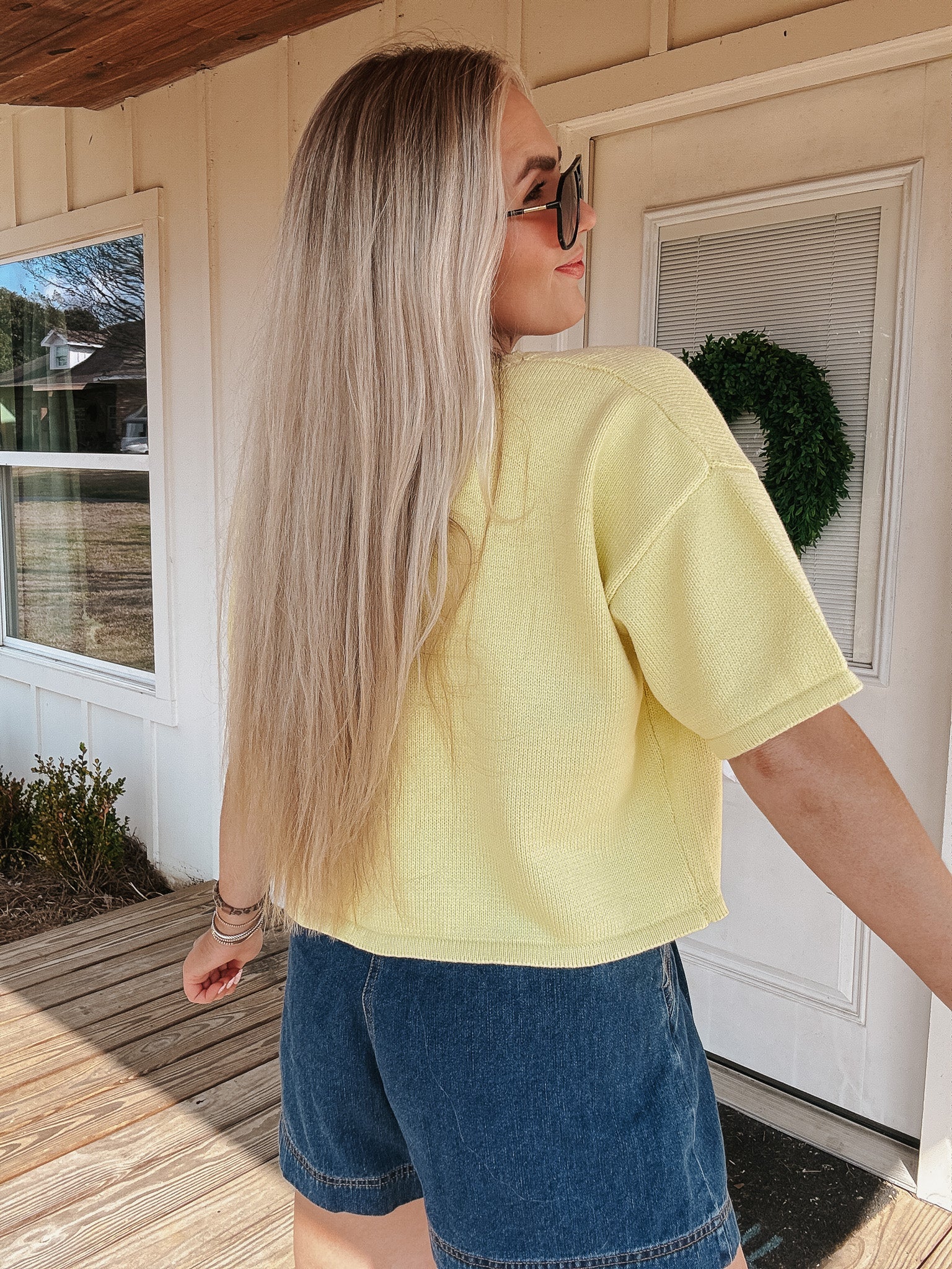 Lemon Drop Knit Top