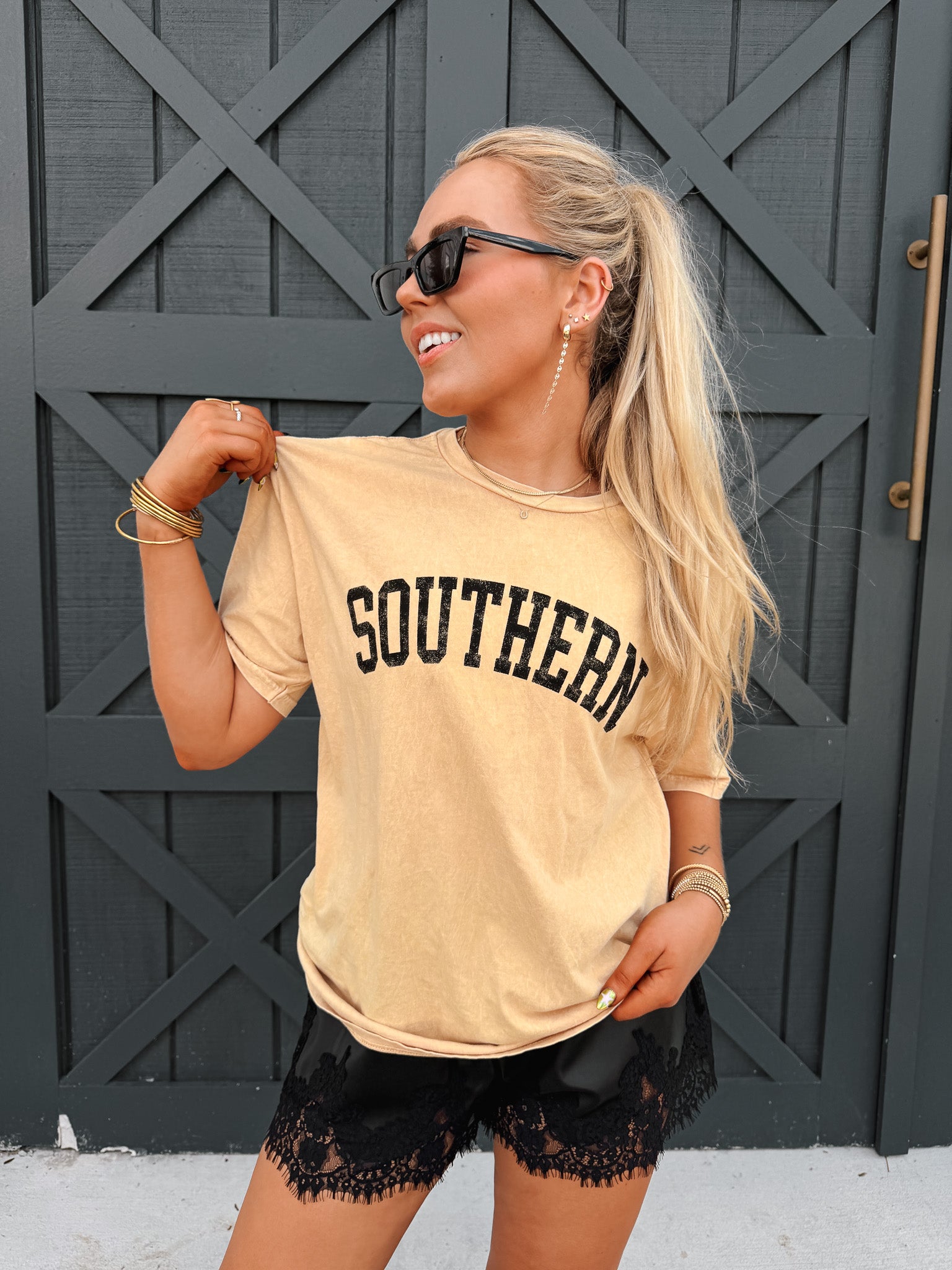 Southern Mineral Wash Tee in Gold