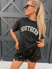 Southern Mineral Wash Tee in Black