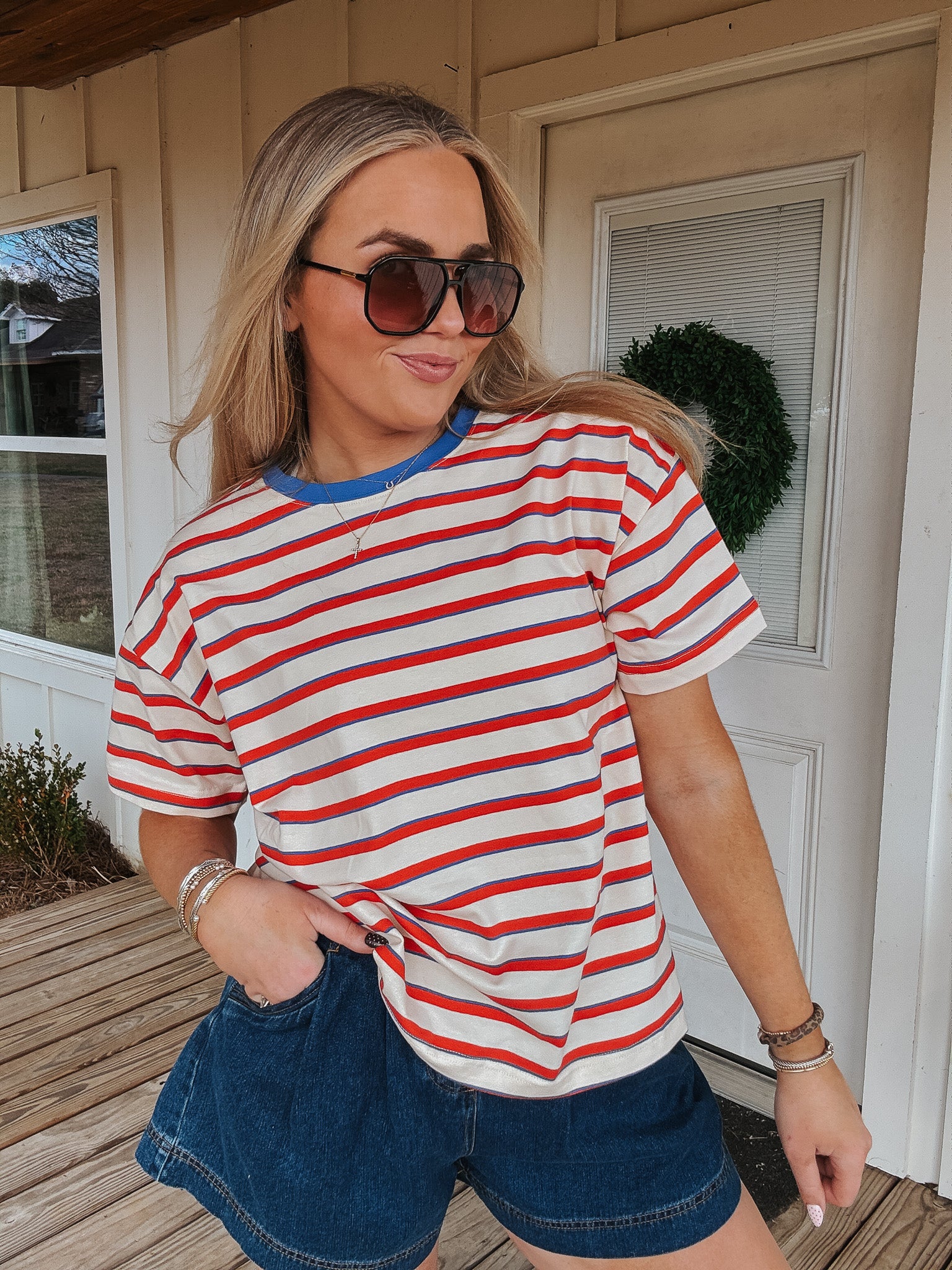 American Summer Stripe Tee
