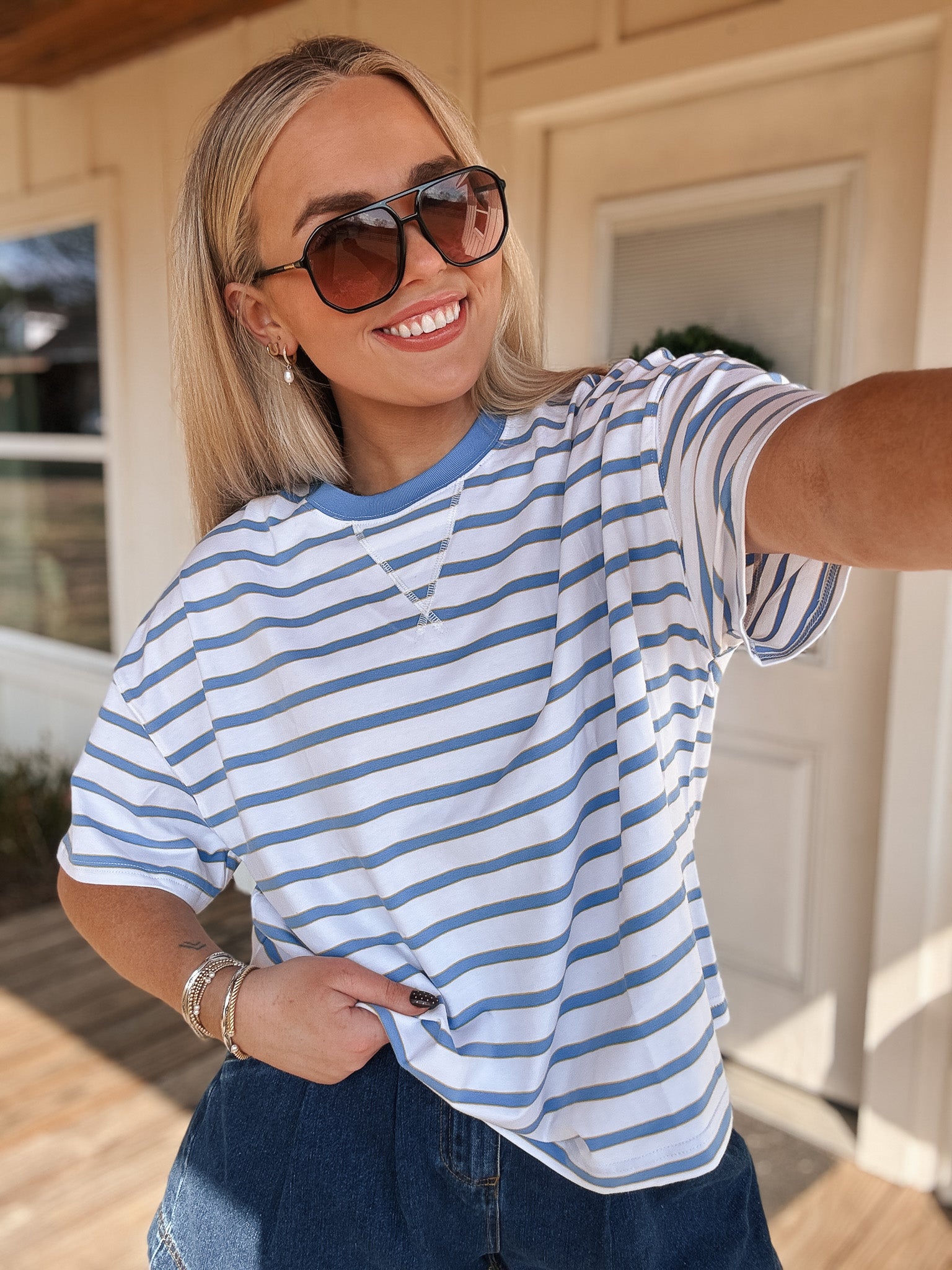 Weekends in the Sun Stripe Top