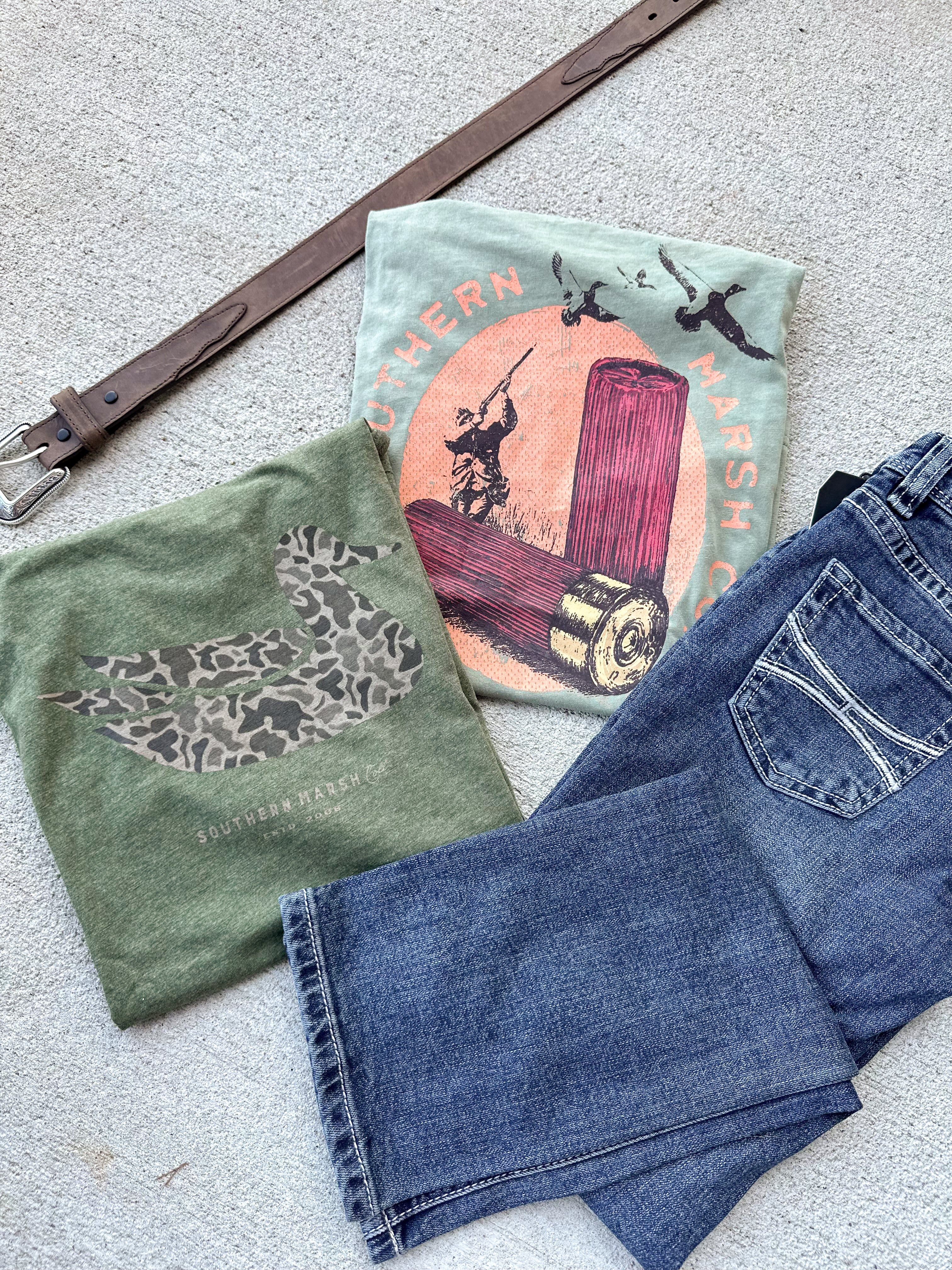 Vaqueros con corte de bota estilo revólver bordados con puntada de cuerda Rock N Roll para niño