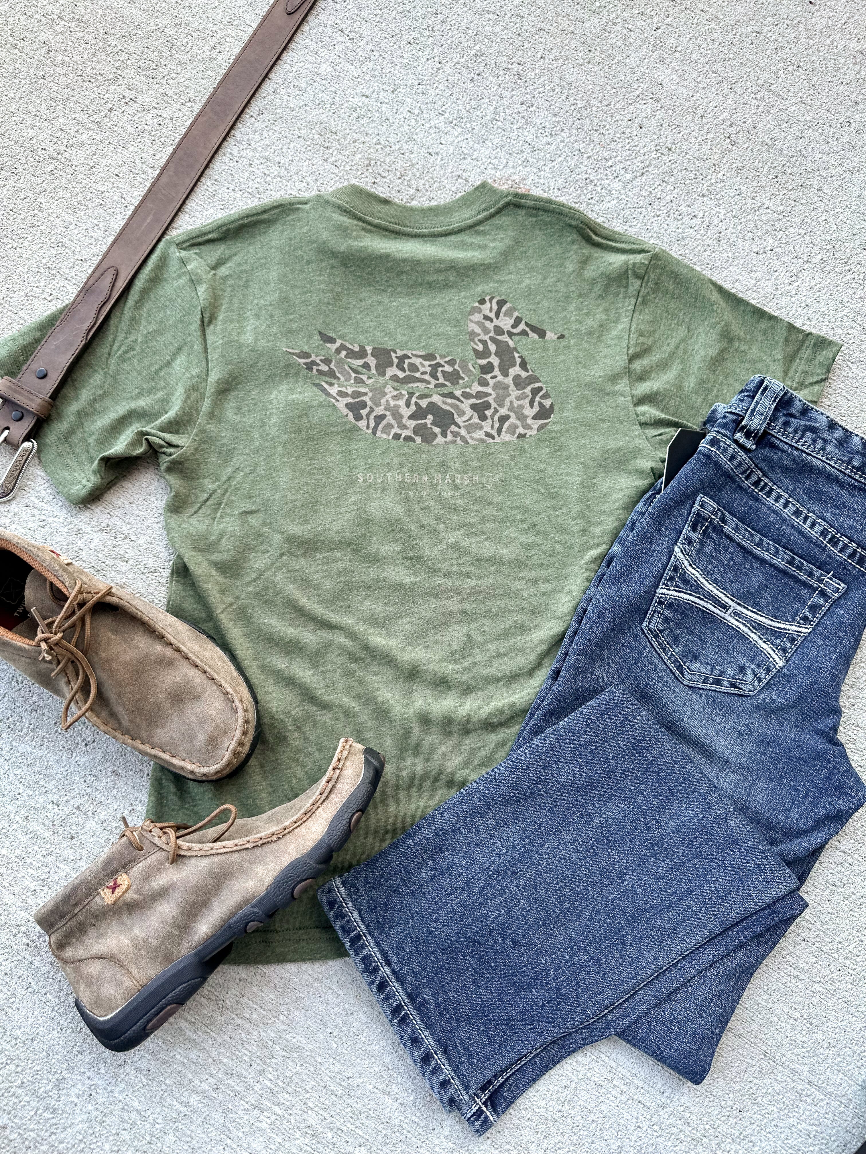 Vaqueros con corte de bota estilo revólver bordados con puntada de cuerda Rock N Roll para niño