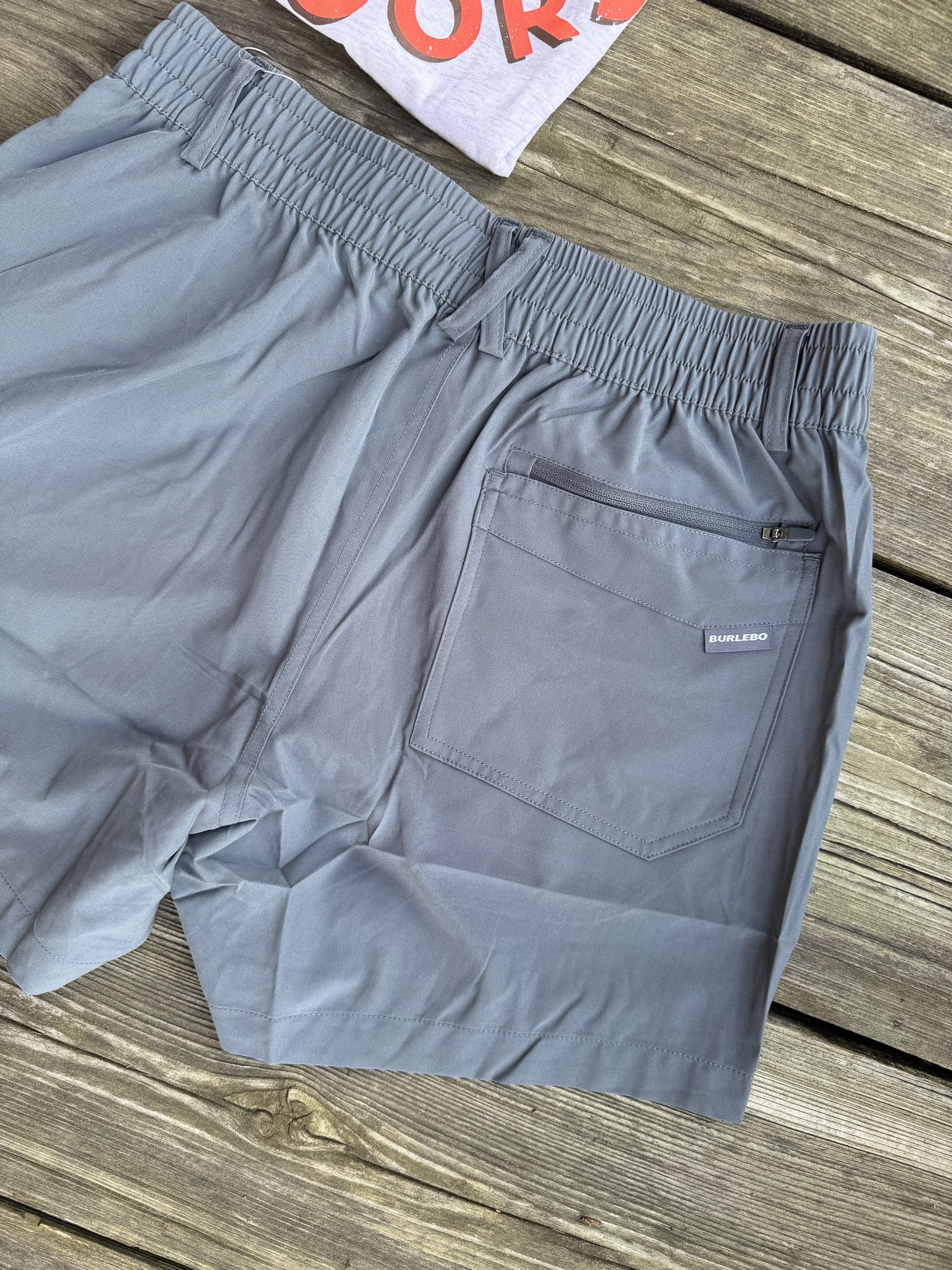 Men's Burlebo 7" Everyday Short - River Rock Grey - Classic Deer Camo Pocket
