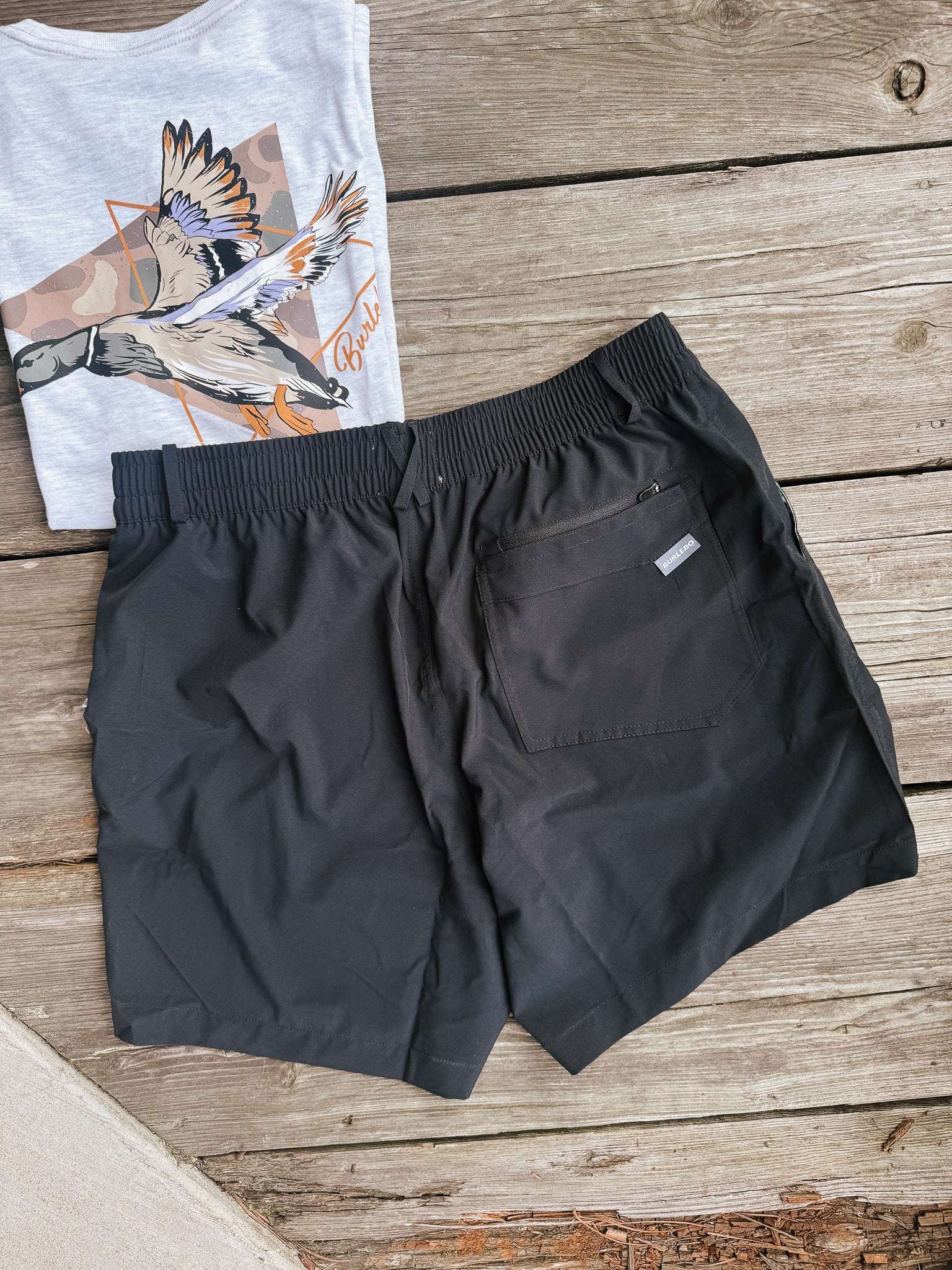 Men's Burlebo 5.5" Everyday Shorts - Matte Black - Camo Pockets