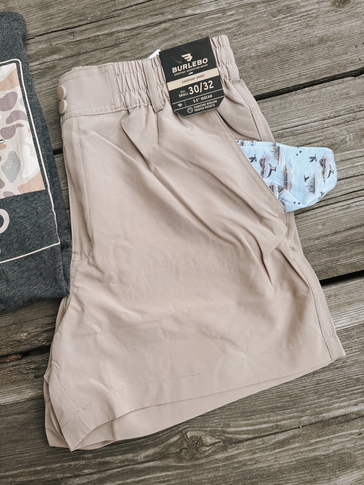 Men's Burlebo 5.5" Everyday Short - Cobblestone Khaki - Duck Hunt Pocket