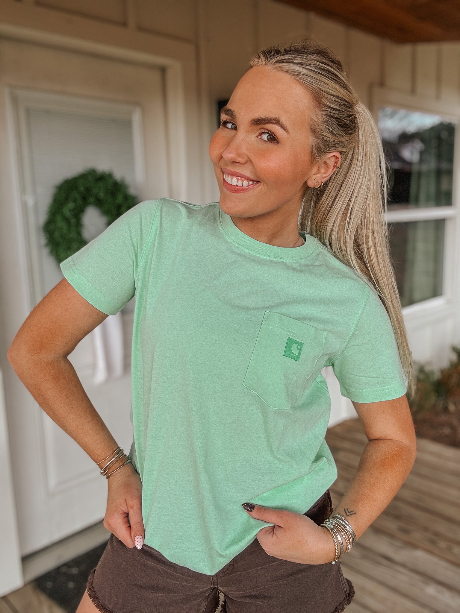 Carhartt Women's Relaxed Tee in Fresh Mint