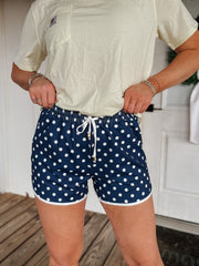 After Dark Polka Dot Everyday Shorts in Navy