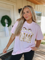 Mama Gold Bow Puff Tee