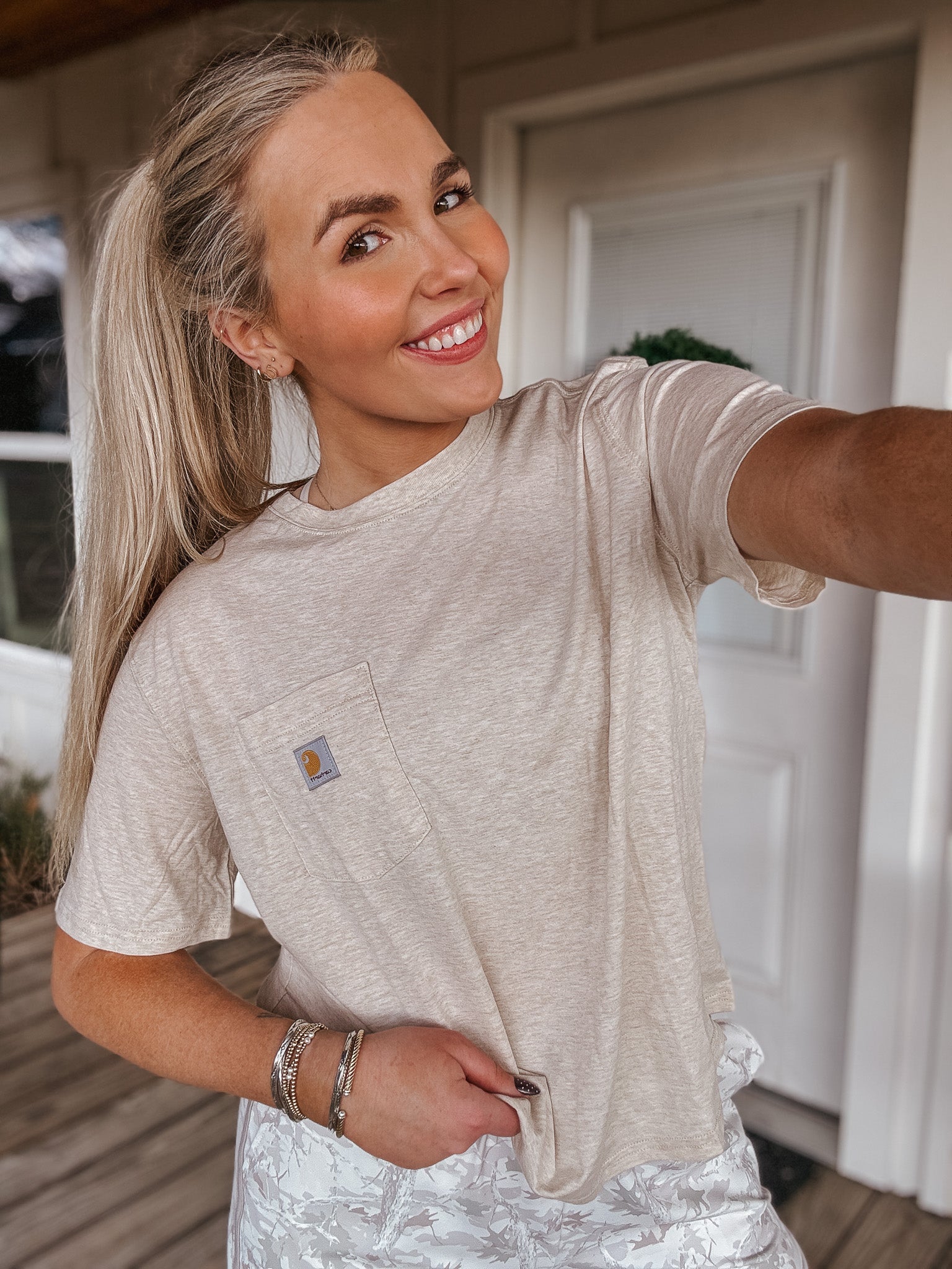 Carhartt Women's TENCEL Fiber Series Loose Fit Crewneck Tee - Oat Milk Heather