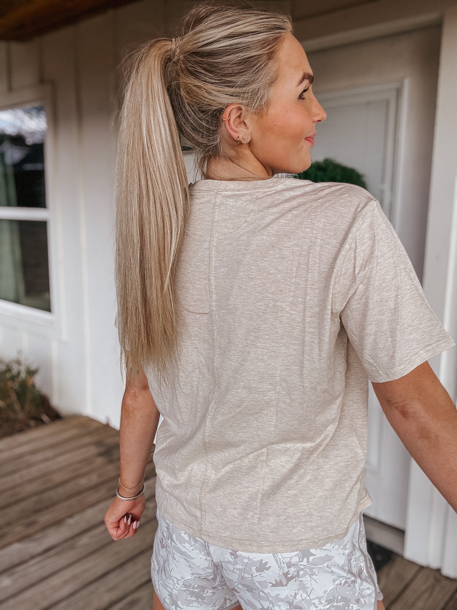 Carhartt Women's TENCEL Fiber Series Loose Fit Crewneck Tee - Oat Milk Heather