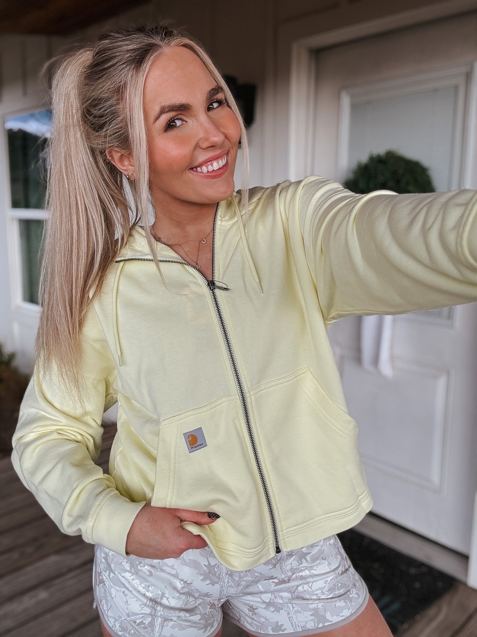 Carhartt Women's TENCEL™ Fiber Series Loose Fit Full-Zip Sweatshirt in Yellow