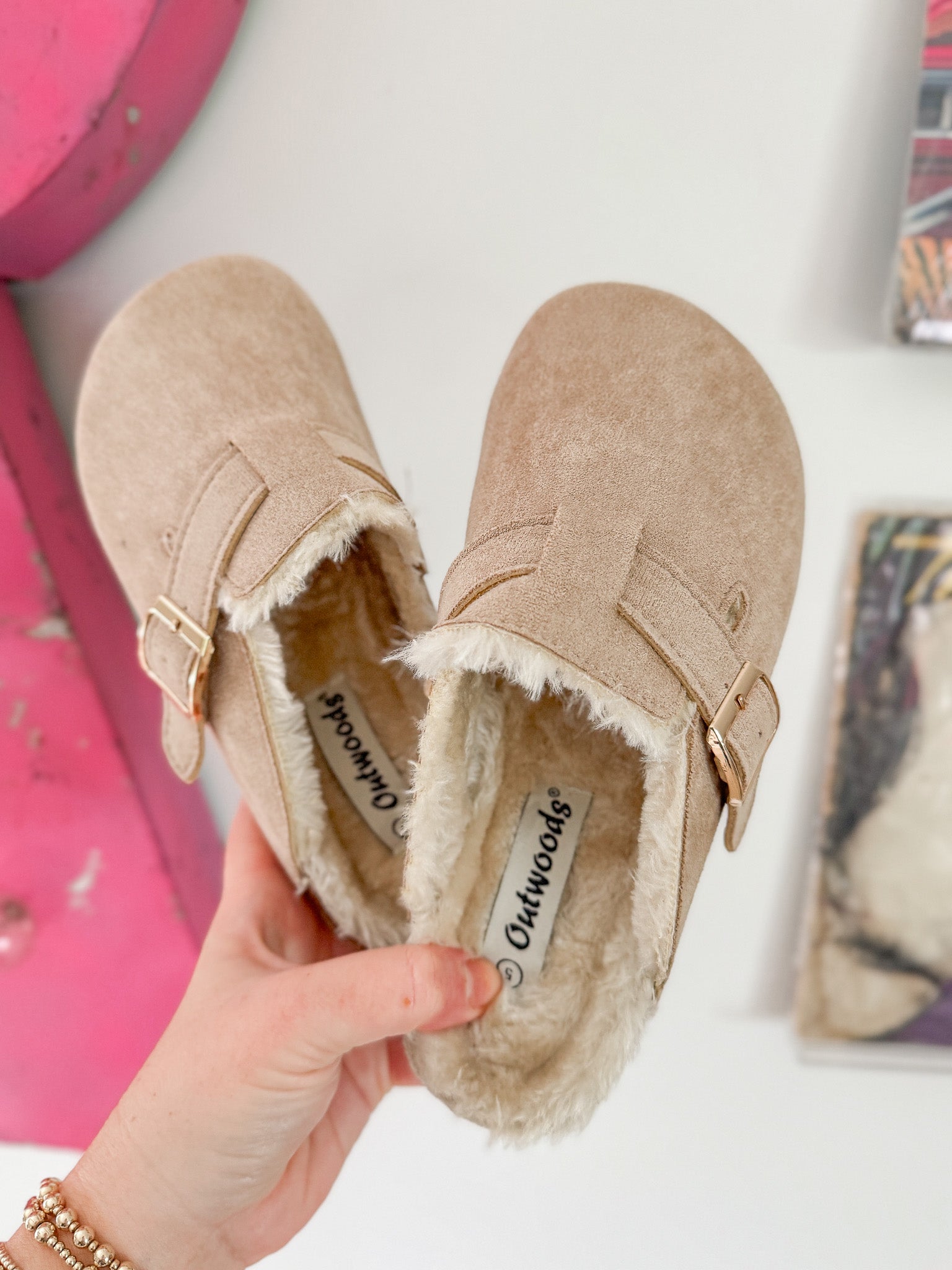 The Holly Fur Lined Clogs in Sand