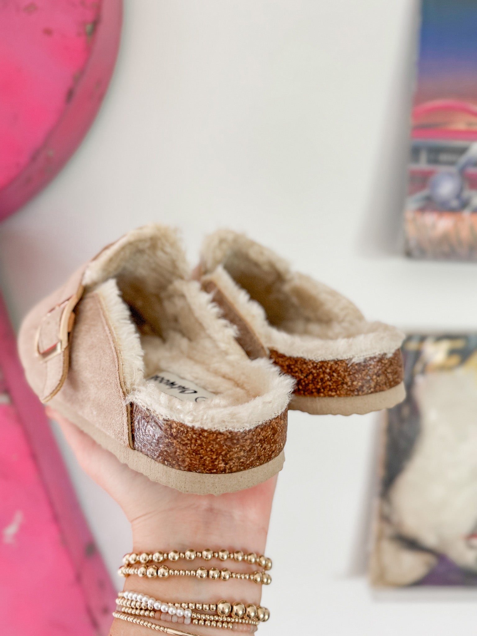 The Holly Fur Lined Clogs in Sand
