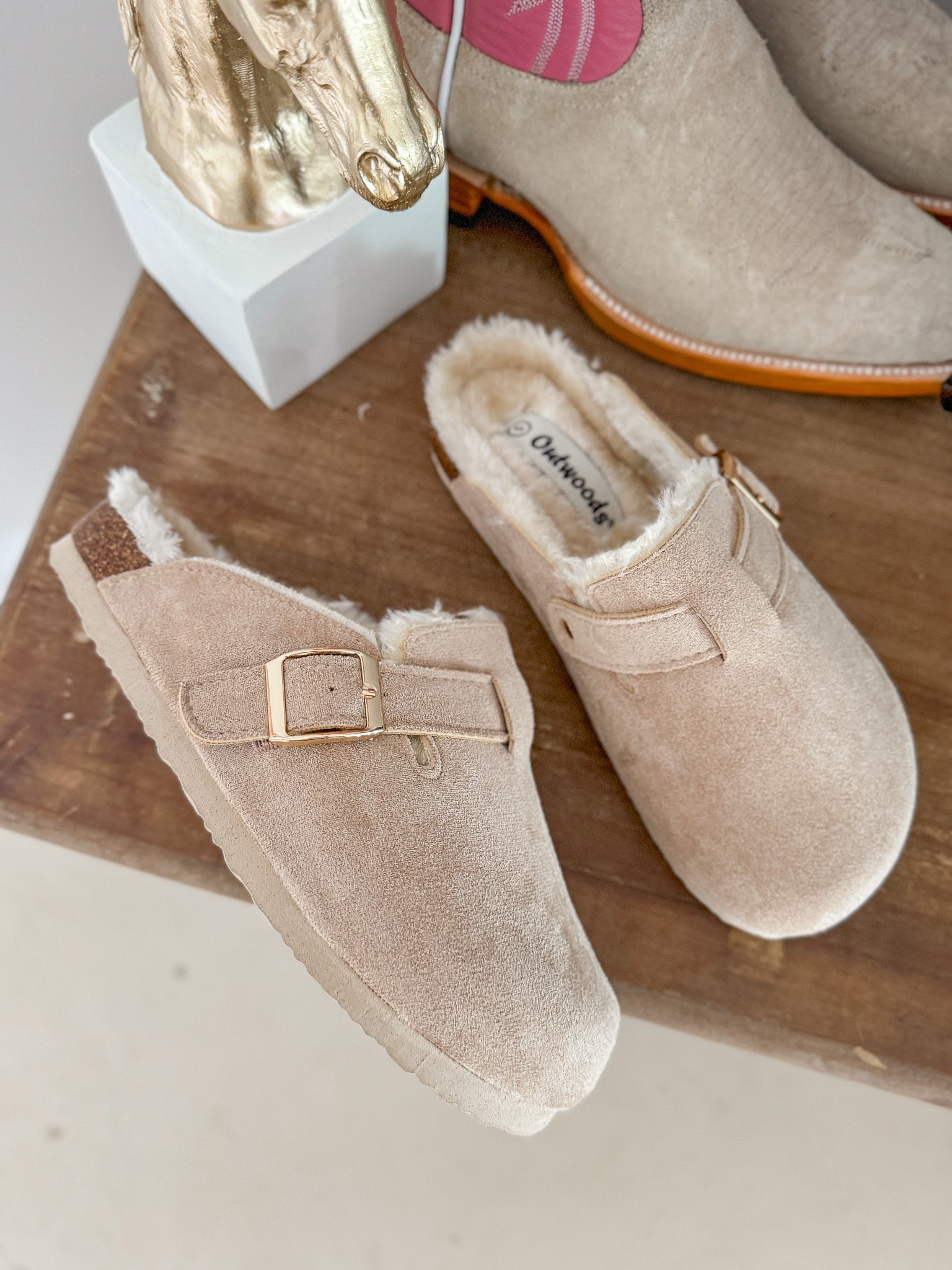 The Holly Fur Lined Clogs in Sand