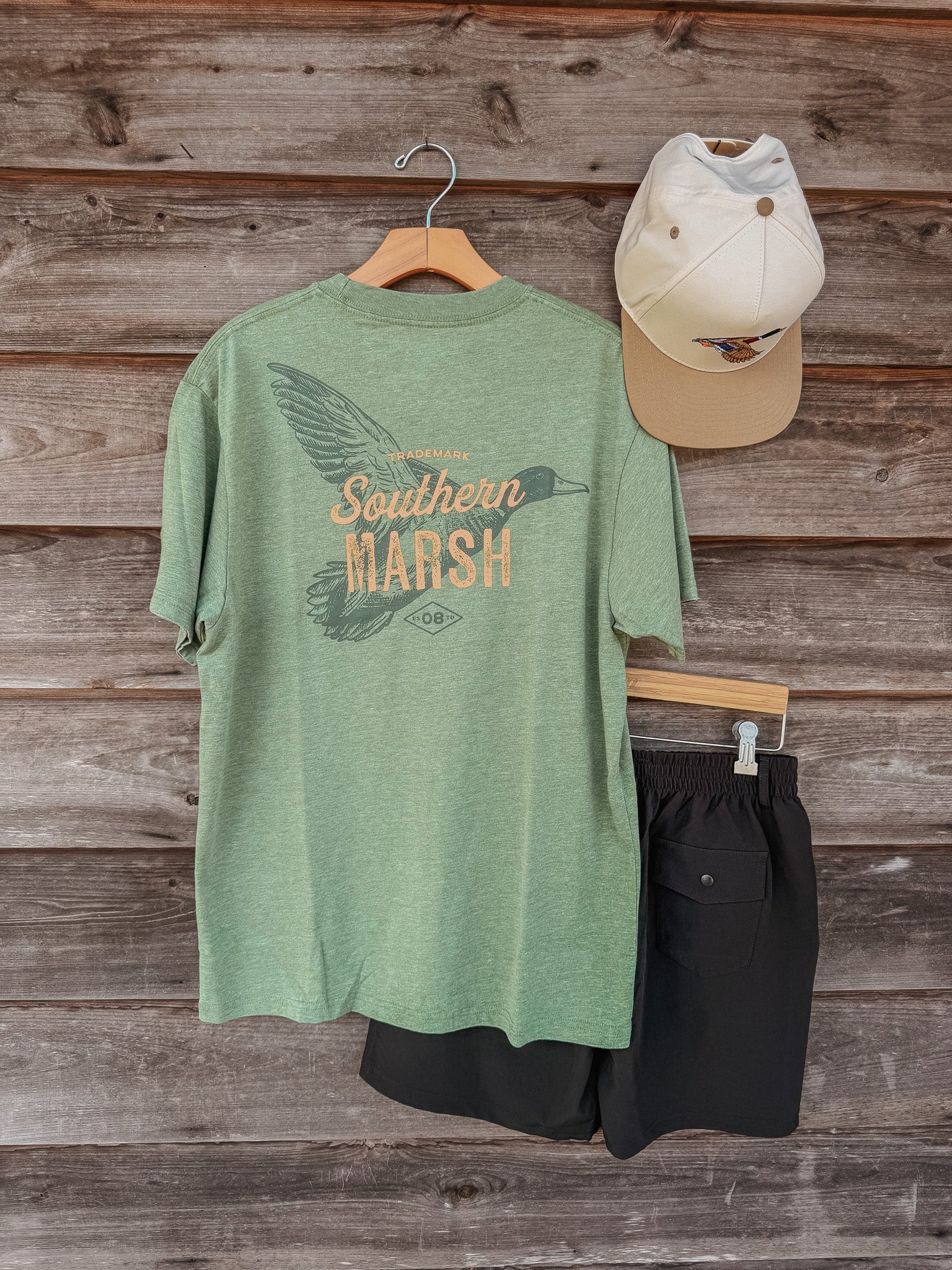 Southern Marsh Duck Etching Seawash T-Shirt