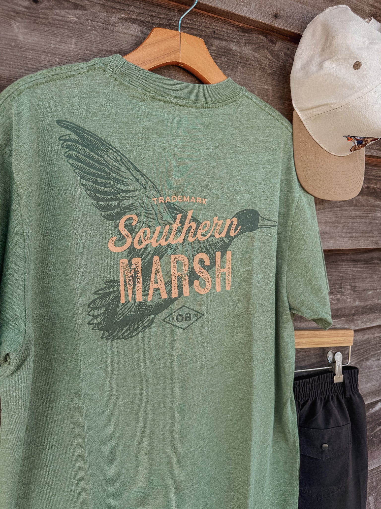 Southern Marsh Duck Etching Seawash T-Shirt