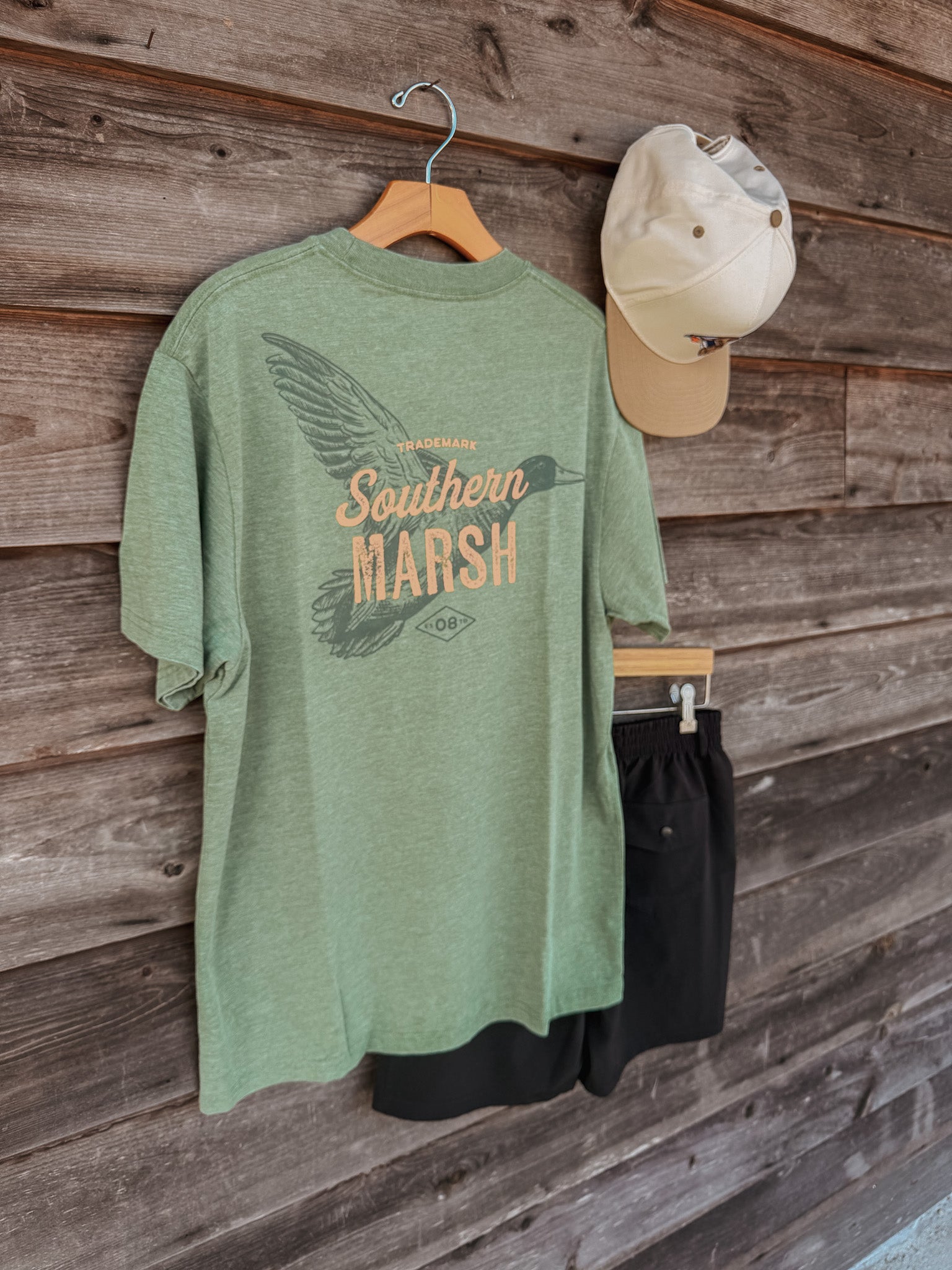 Southern Marsh Duck Etching Seawash T-Shirt