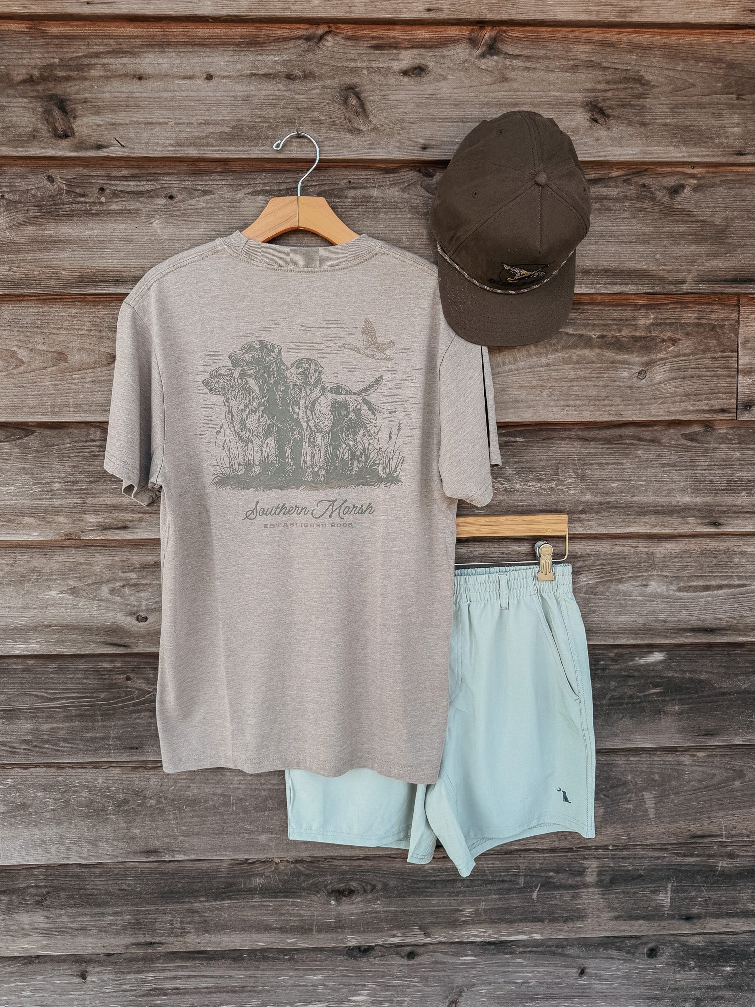 Southern Marsh At The Ready Seawash T-Shirt in Burnt Taupe