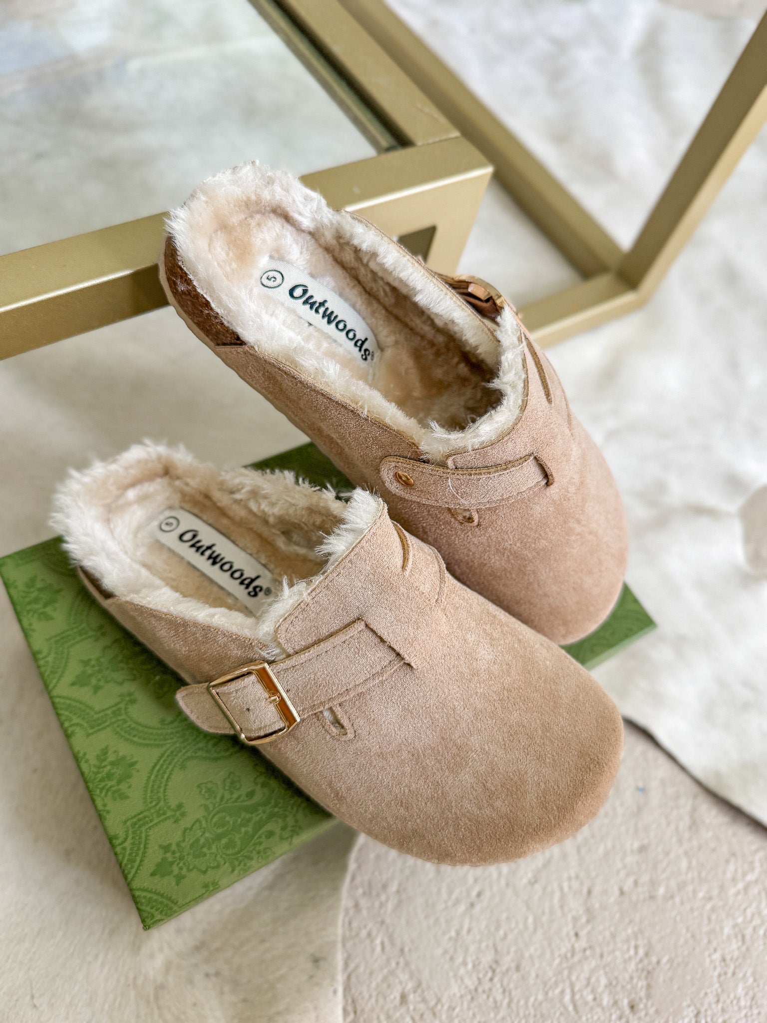 The Holly Fur Lined Clogs in Sand