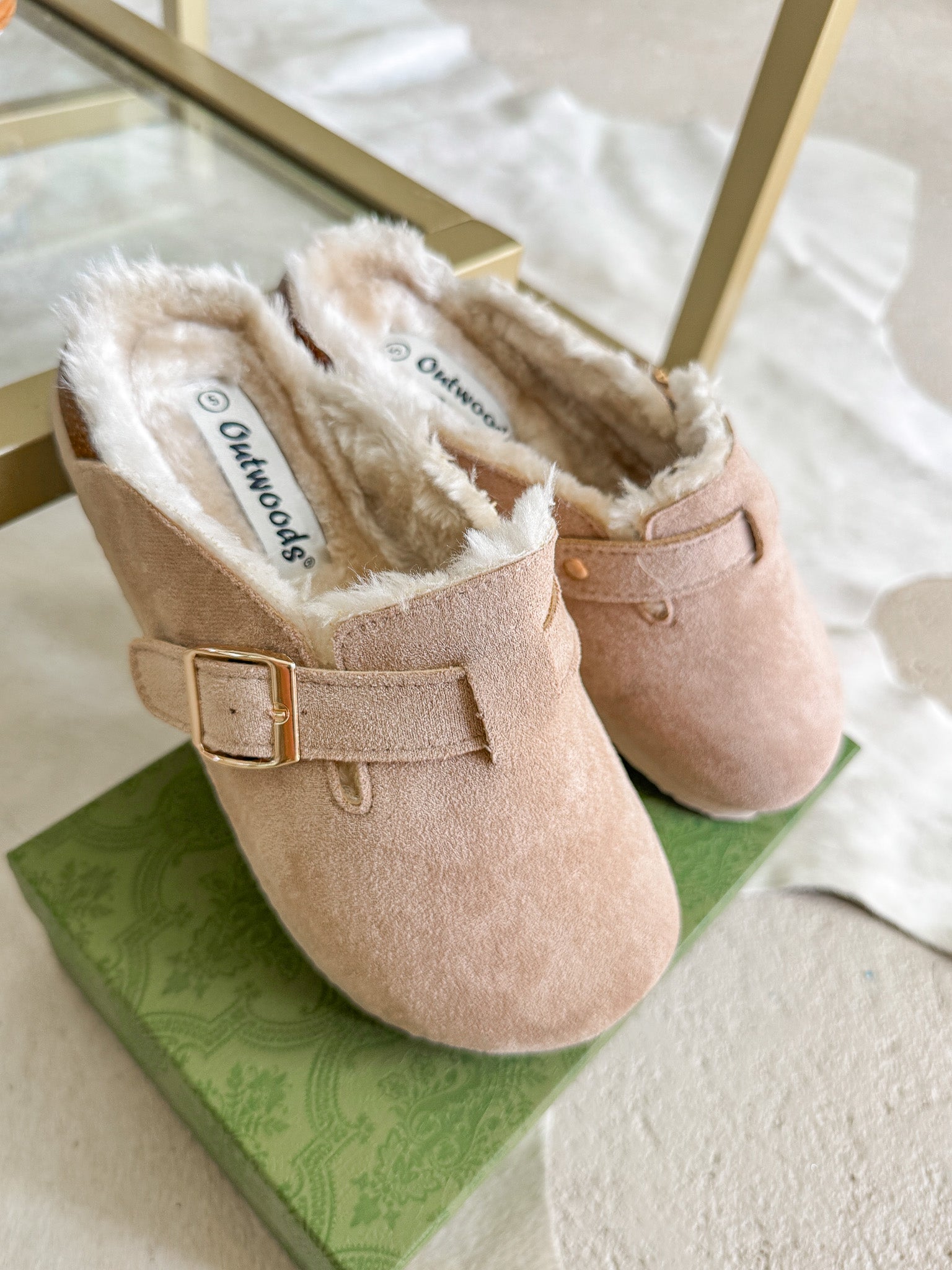 The Holly Fur Lined Clogs in Sand