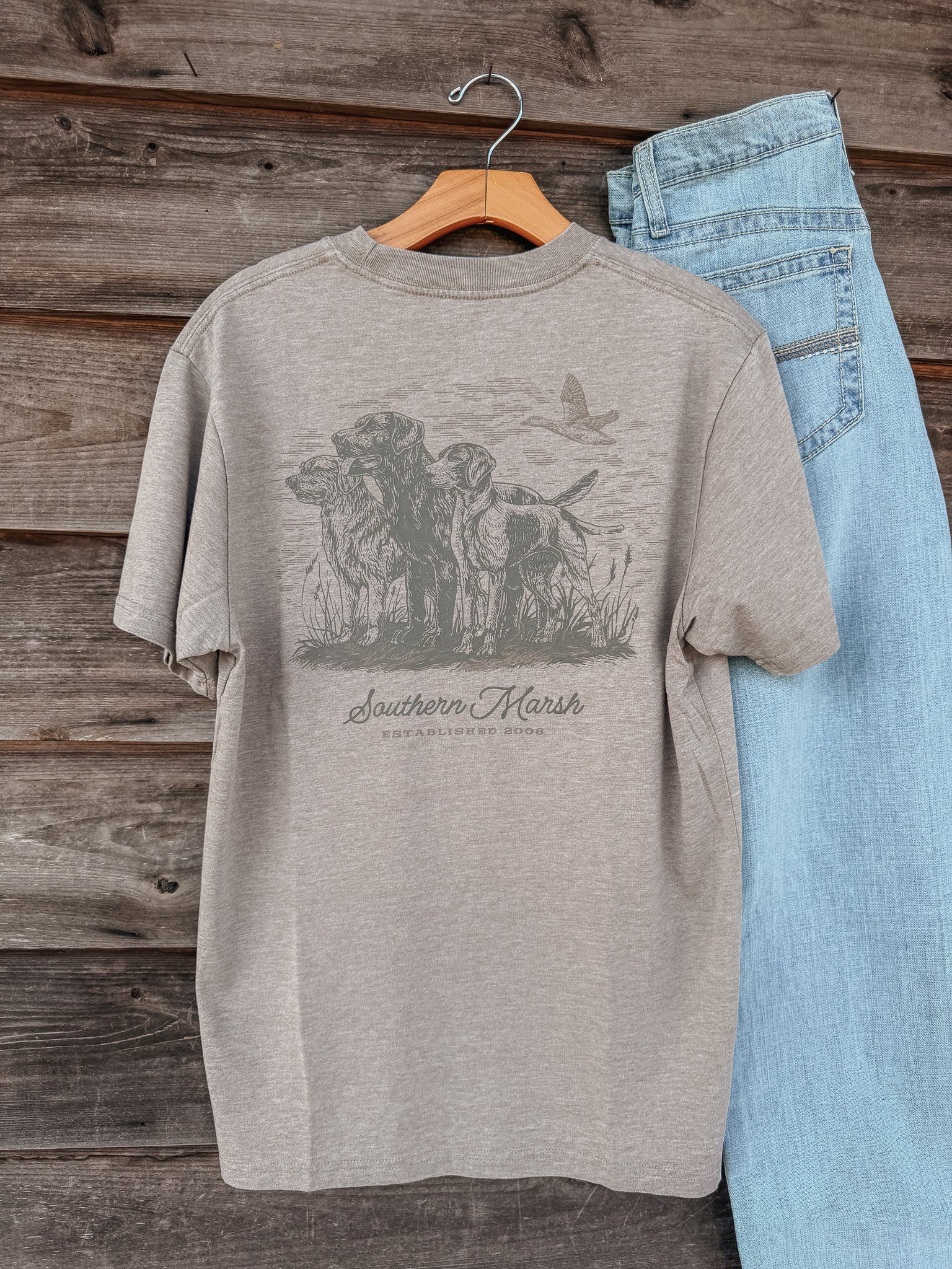 Southern Marsh At The Ready Seawash T-Shirt in Burnt Taupe