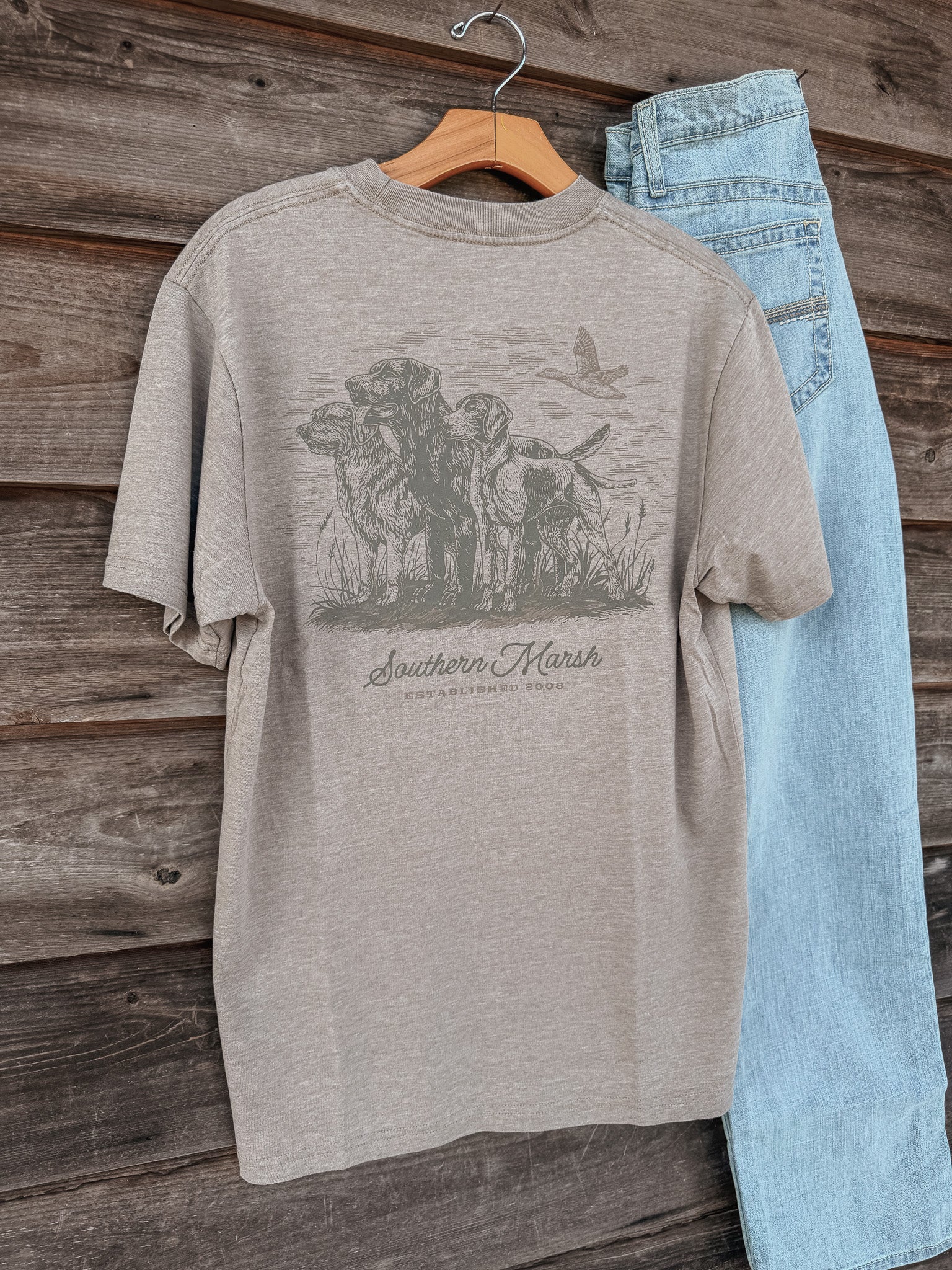 Southern Marsh At The Ready Seawash T-Shirt in Burnt Taupe