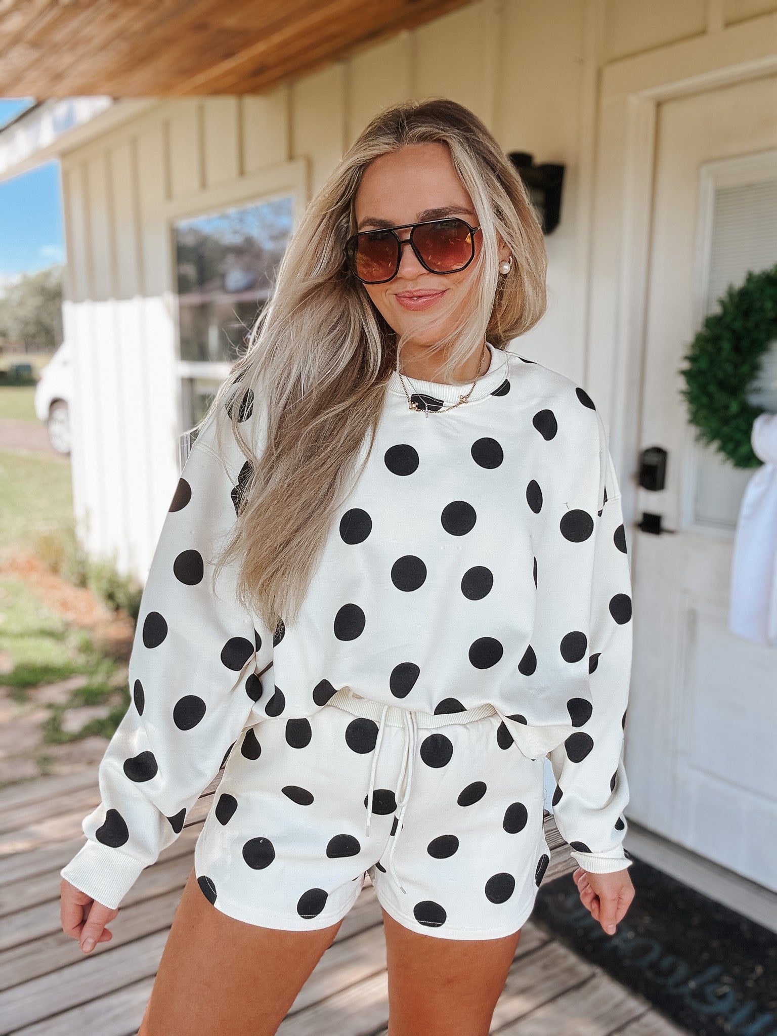 Polka Dot Cream Shorts