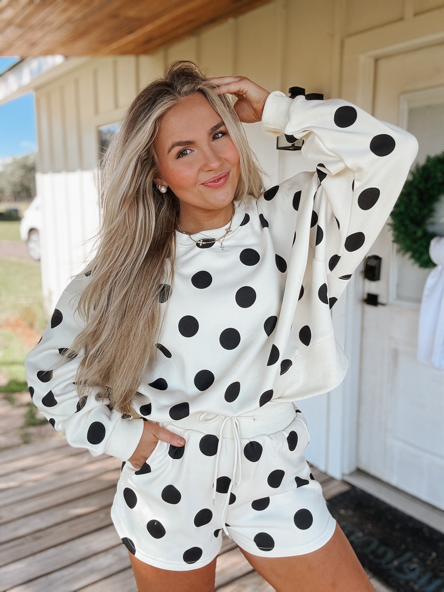 Polka Dot Cream Shorts