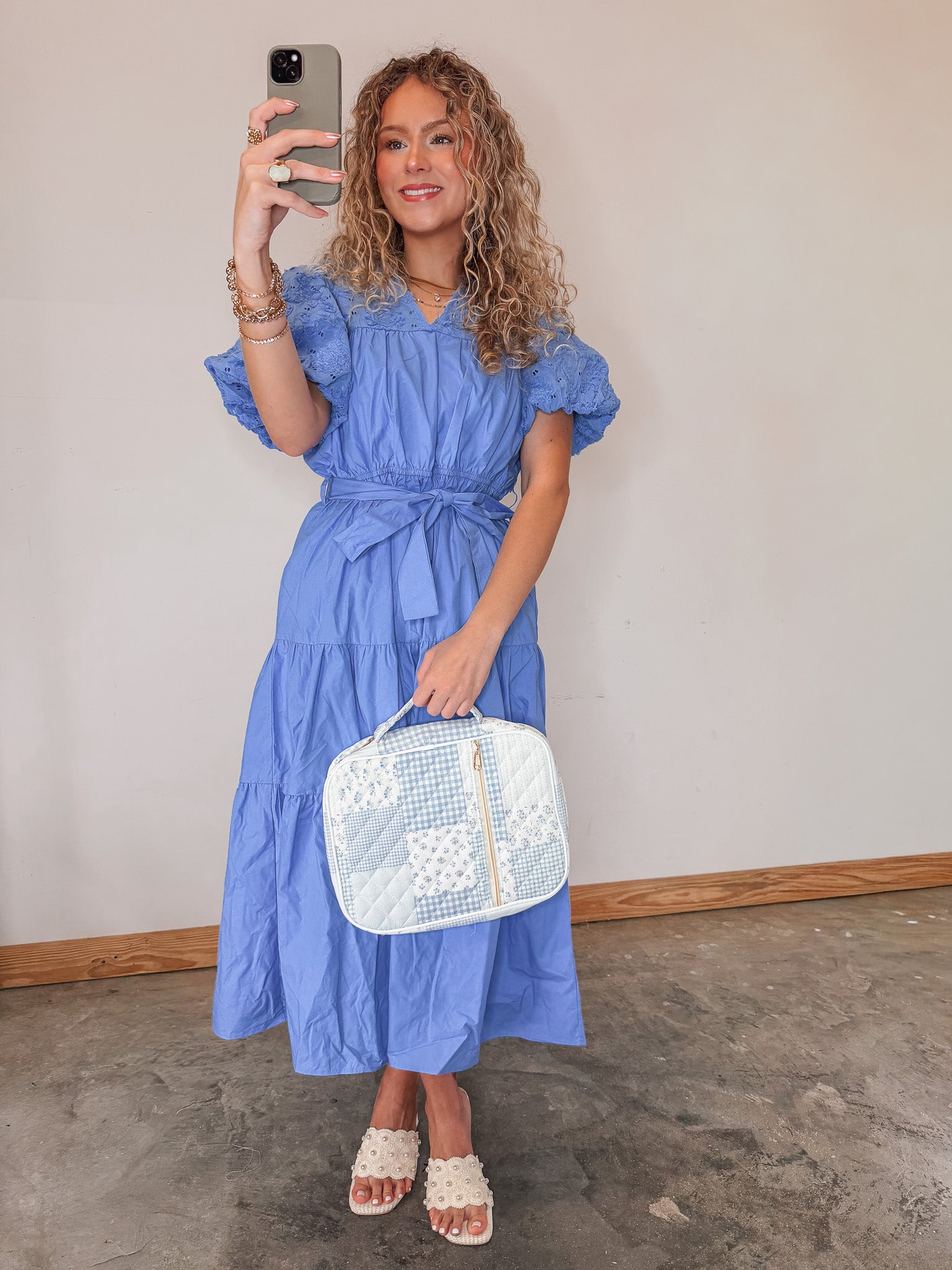 Miriam Blue Patchwork Bible Cover with Accessories