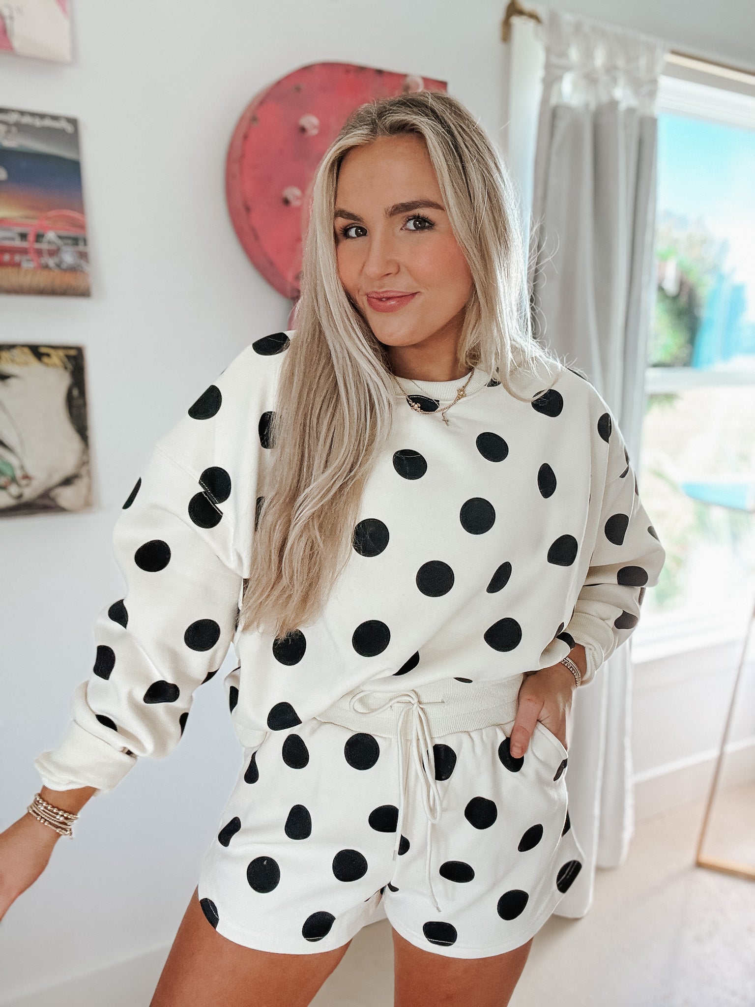 Polka Dot Cream Shorts