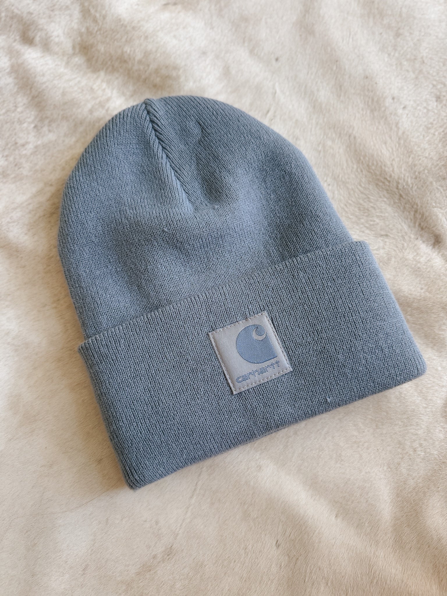 Women's Carhartt Knit Satin-Lined Beanie in Light Faded Navy