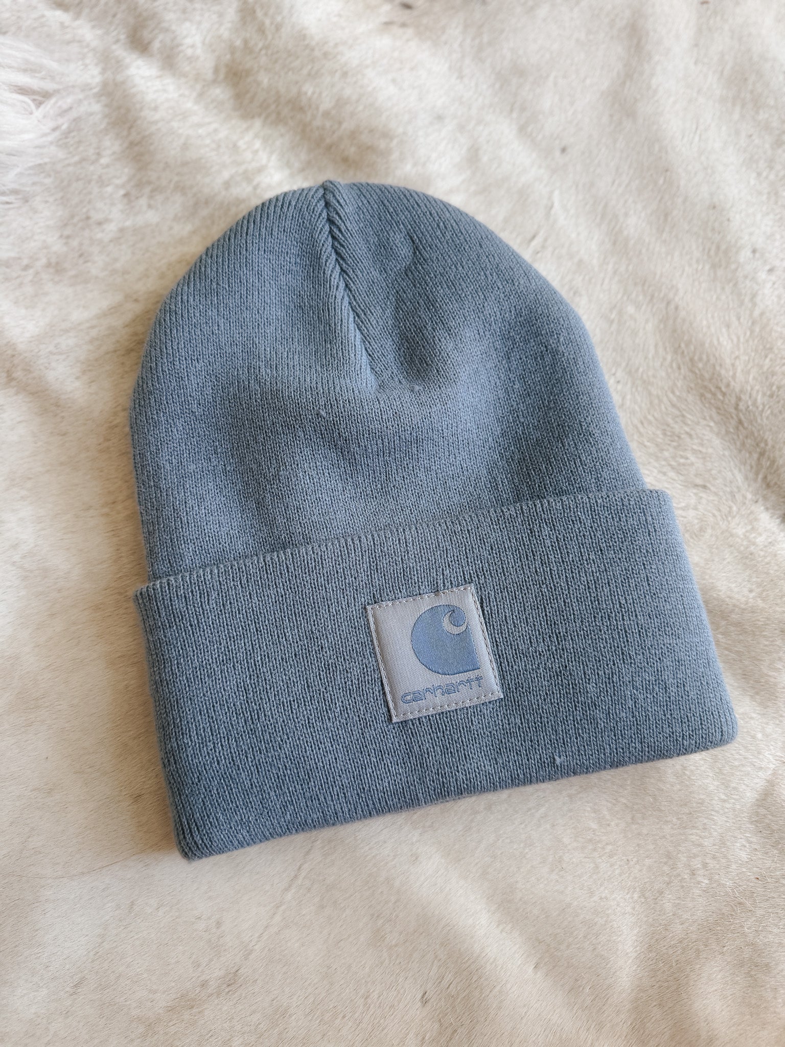 Women's Carhartt Knit Satin-Lined Beanie in Light Faded Navy